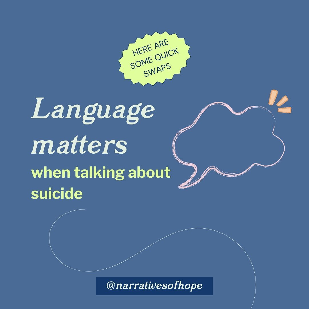 The language we use when speaking about suicide matters. When we are mindful about our language and the words and phrases we use, we can help reduce the stigma around suicide. Here are some simple swaps to make.🗣

You never know who might be a suici