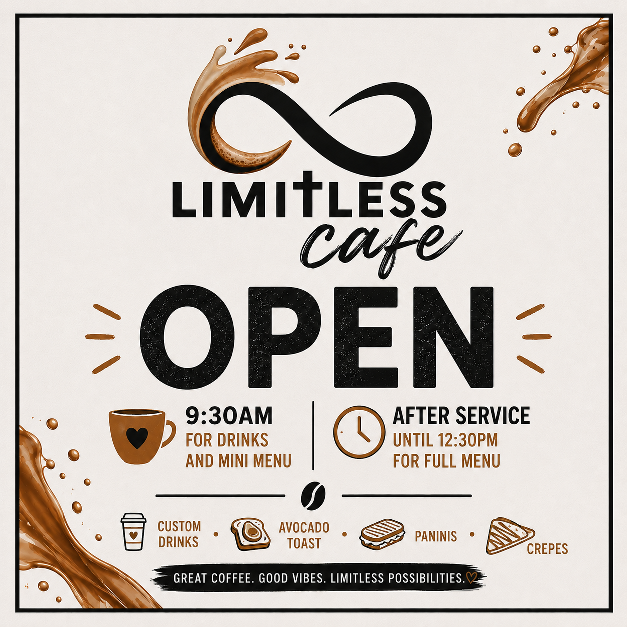 Cafe Open every Sunday!