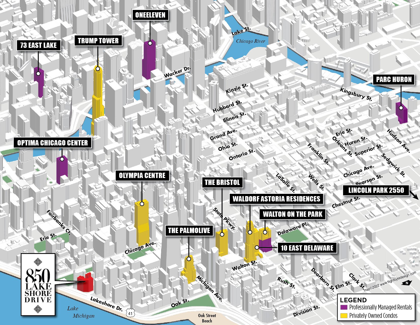 850 LSD Chicago 3D Comps Map