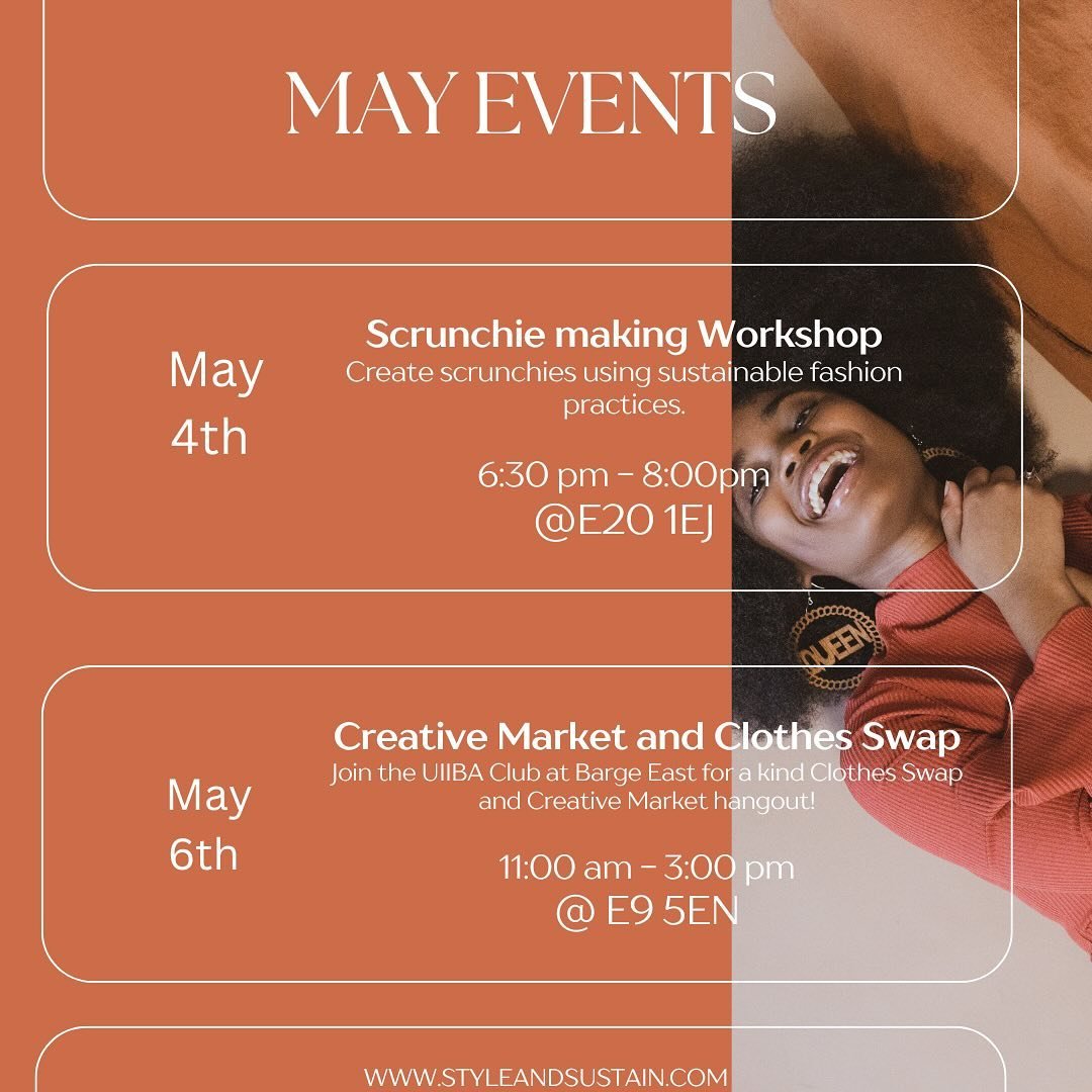 Happy May events day peeps ✨

Link in bio for deets of all susty events this month 👏🏾✨

#styleandsustain #styleevents #styleinspo #stylefashion #styledairy #sustainablefashiln #ecofashion #ethicalstyle #ethicalclothing #mindfulclothes #mendyourclot