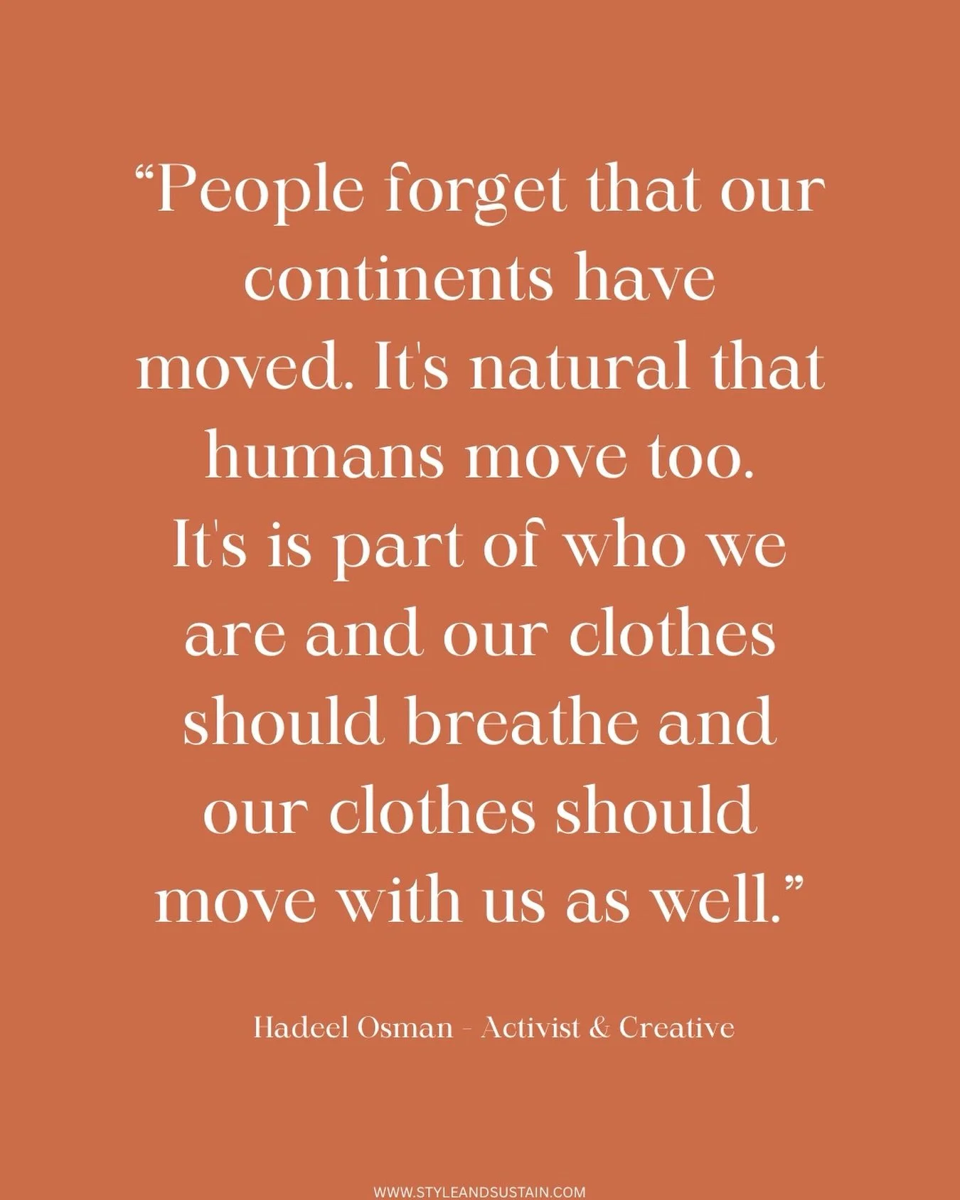 On movement&hellip;of continents, of people and of clothing. In our latest podcast conversation with @mshadeel we talk about how moving is just as much apart of the natural as it is apart of being human. We explore how clothes can embody this freedom