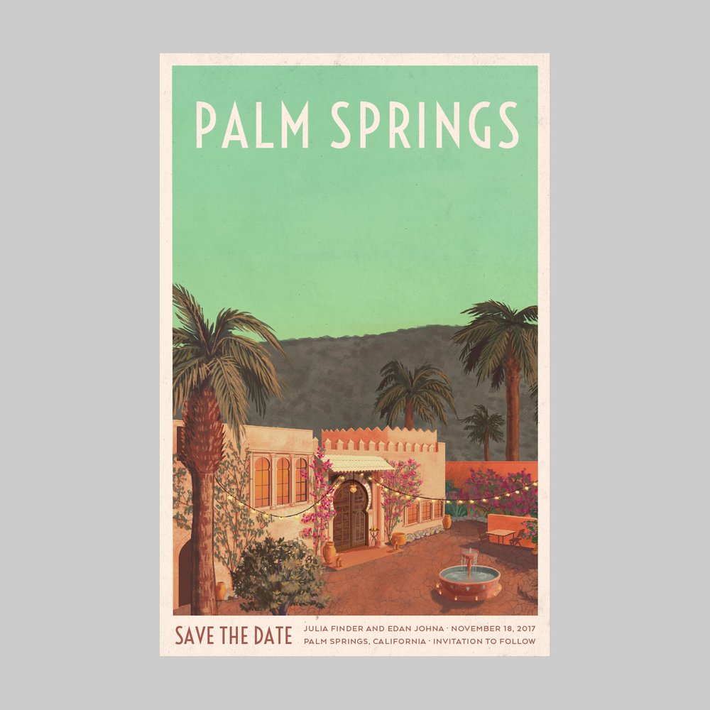 Travel Save the Date Vintage Postcard - Aesthetic Journeys Designs