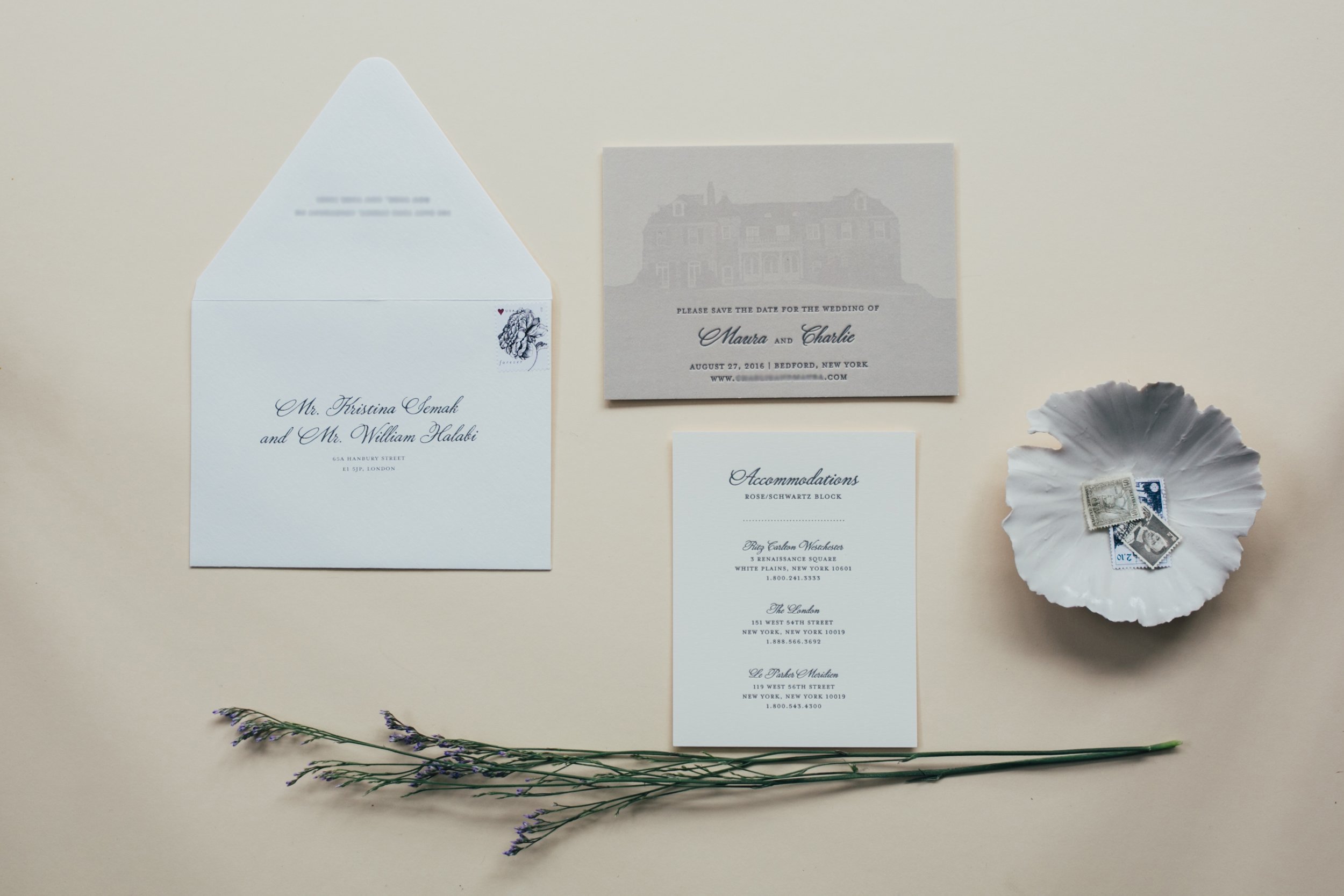 Heidi + Will Save the Date  Custom Save The Dates for Weddings – Biba  Letterpress Studio