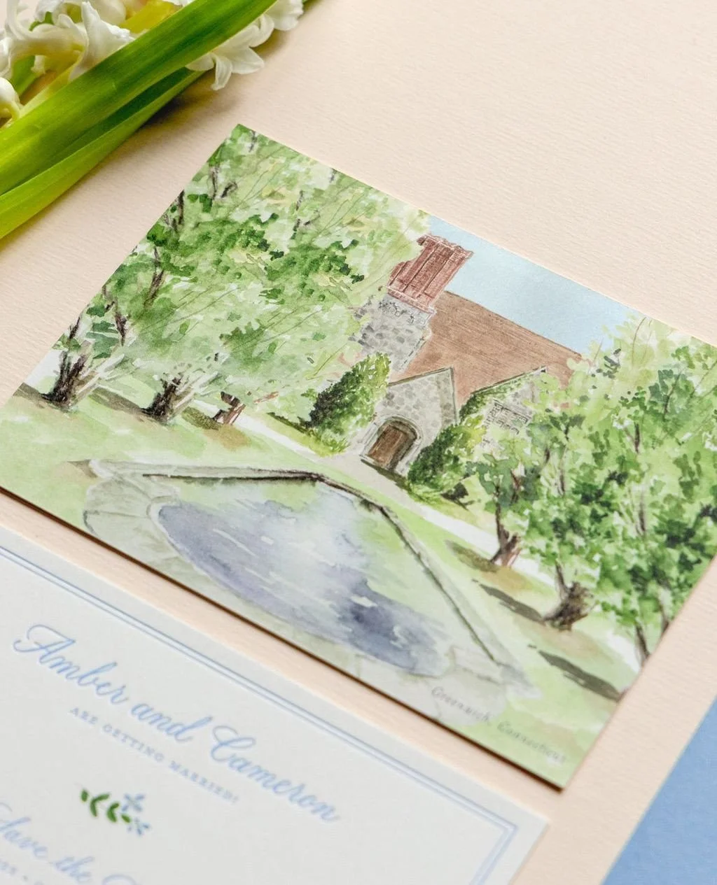 With every custom design, we strive to create vibrant, stand-alone art pieces. We think about light, mood, technique. Which medium is best for this client: Watercolor? Oil? Pen and ink? Maybe we need explore all. It's a dynamic and collaborative proc