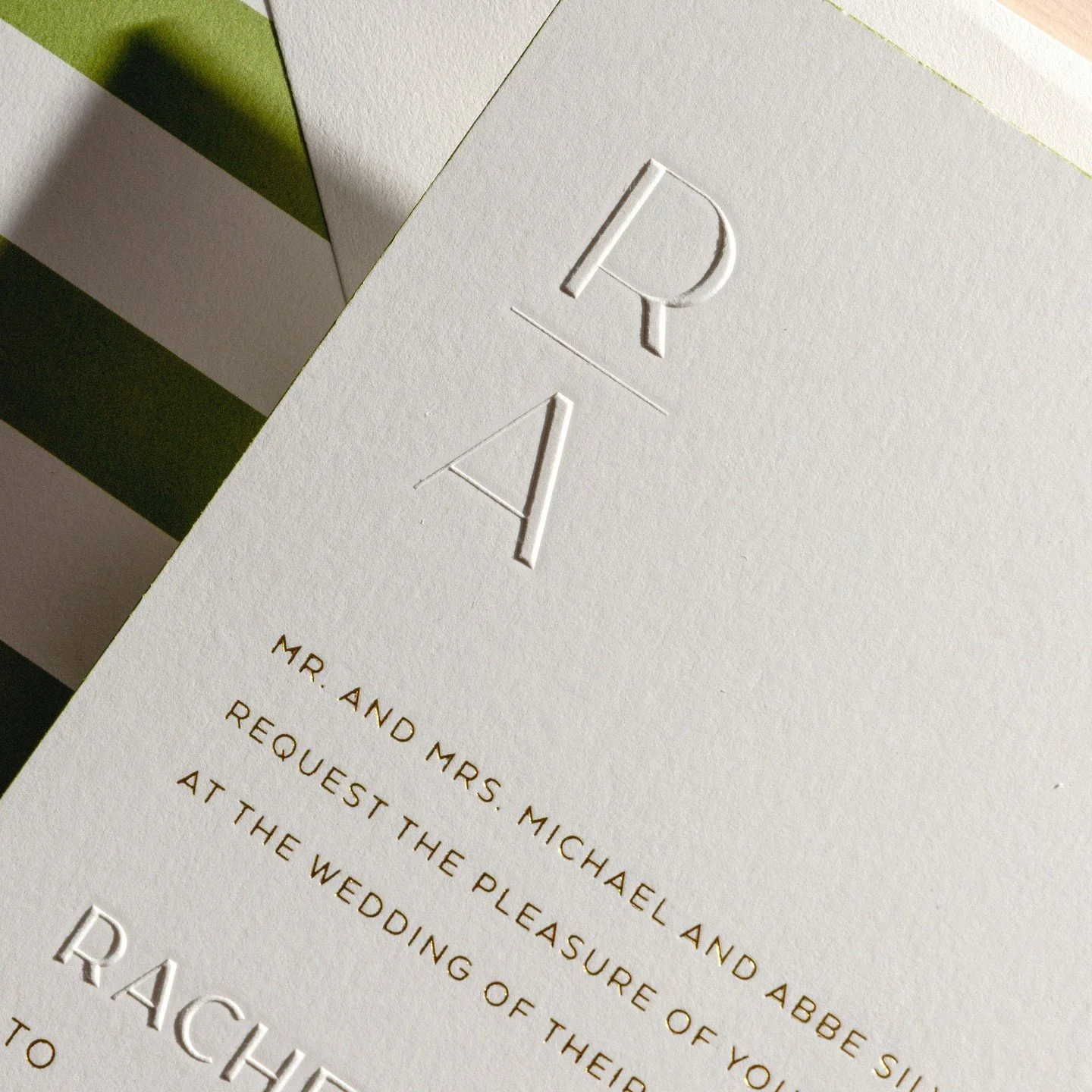 Blind embossing is when the image is pressed out. Blind debossing is when the image is pressed in. Both are done so without ink: this creates a crisp and clean impression via the paper. This is a geat way to add a modern touch or subtle texture and m