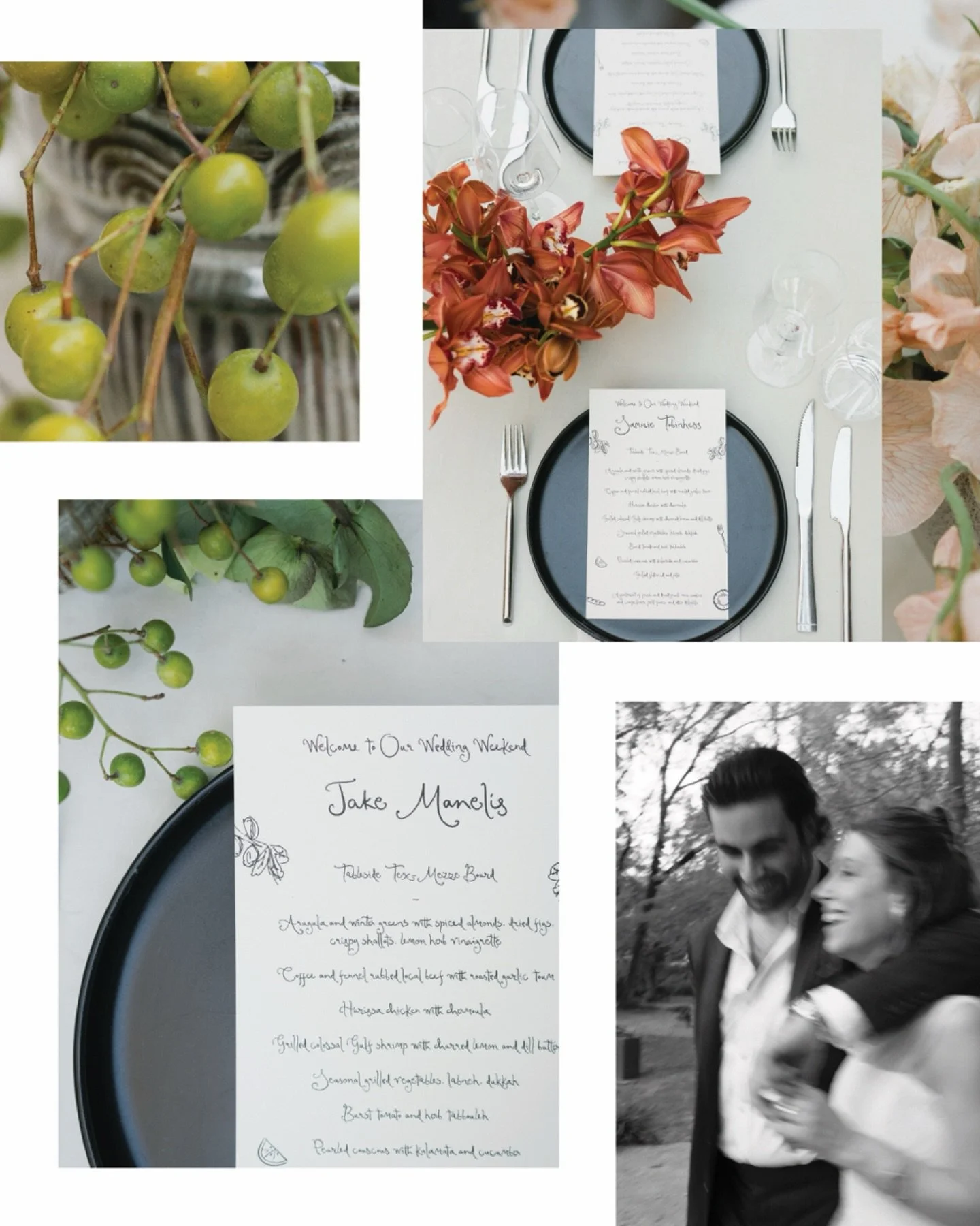 Paper details for a magical rehearsal dinner 🧡
&bull;
&bull;
&bull;
Wedding Planner + Designer: Apricity Event Co @apricityevent.co 
Photography: Ashlee Huff @ashleehuffweddings @ashleehuff 
Videography: Emilee Guidorzi @emileeguidorzi 
Day-of Stati