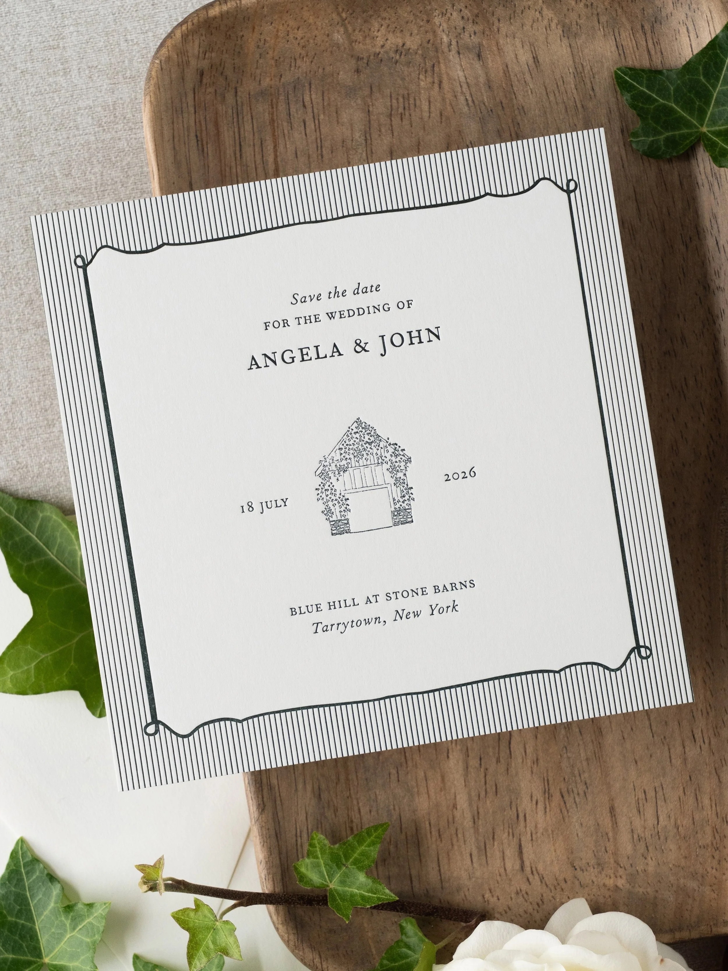 Looking back at the save the dates for this past weekend&rsquo;s Blue Hill celebration 🤎

Planning by @augustacole 
Photography and Styling by @peterson.design.photo 
&bull;
&bull;
&bull;
#BlueHill #summerwedding #custominvites #weddingstationery #s