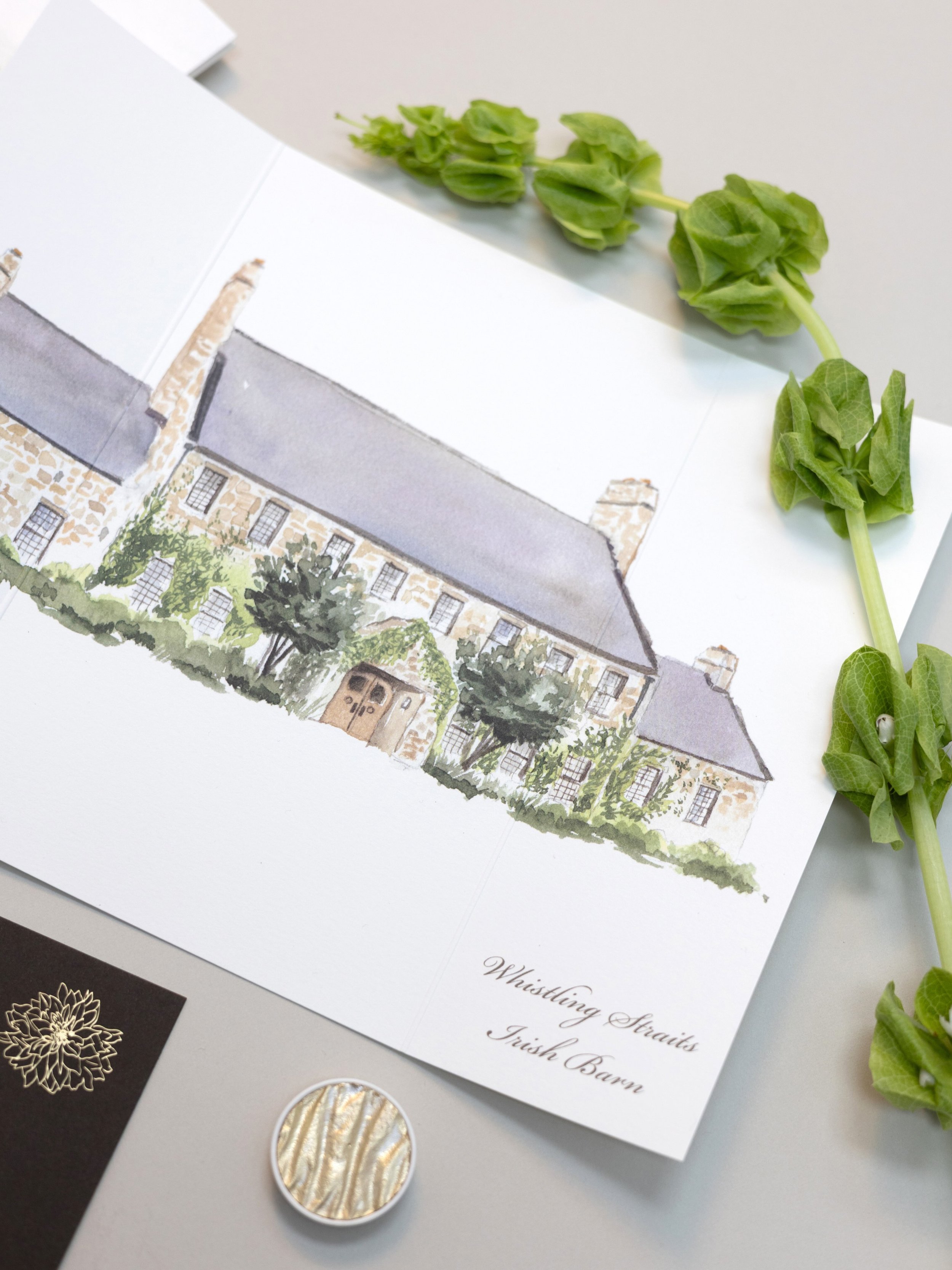 When the venue becomes the artwork 🎨✨
&bull;
&bull;
&bull;
Photography by @samsulllivan 

#venueillustration #weddinginvites #watercolorpainting #custominvitations #weddingstationery