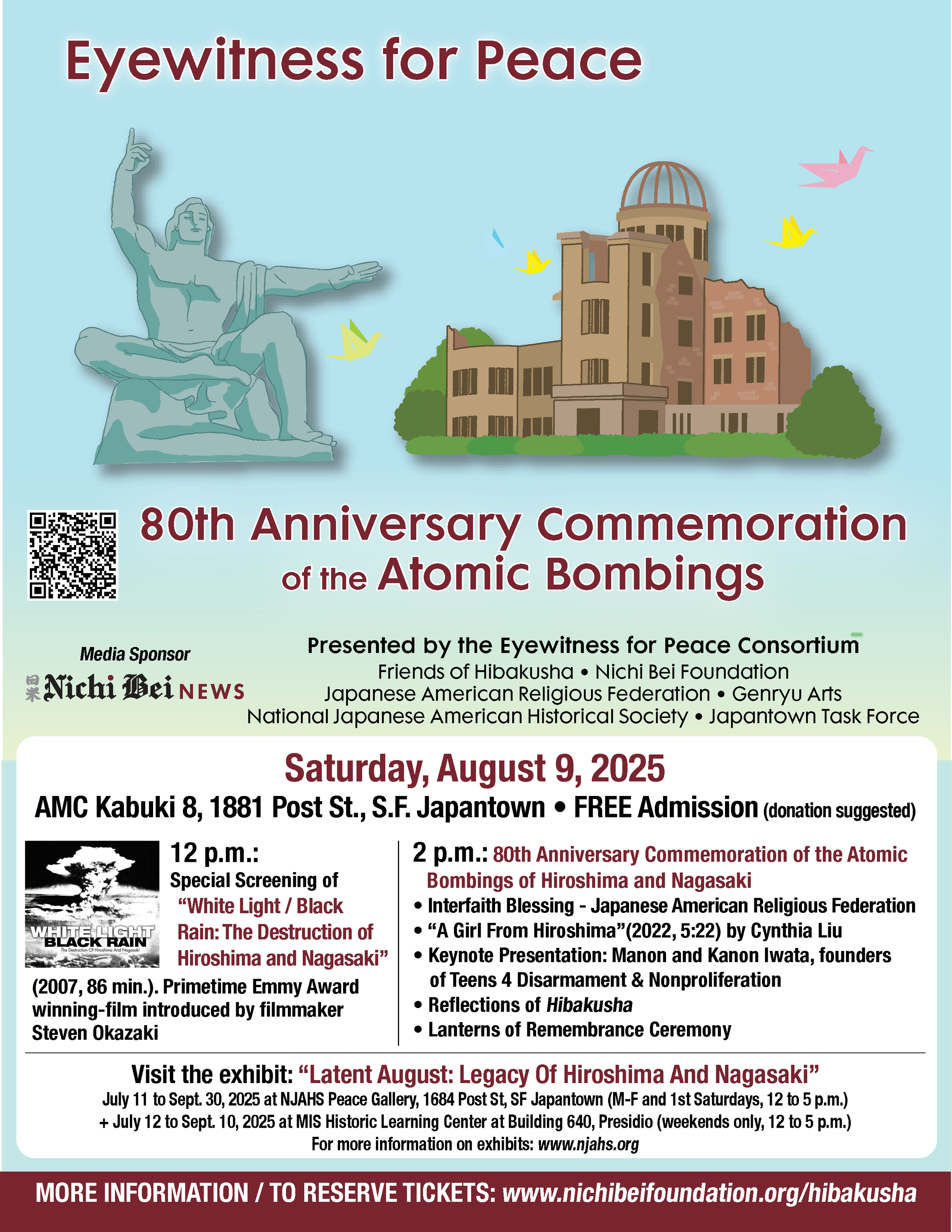 Eyewitness for Peace: 80th Anniversary Commemoration of the Atomic Bombing @ AMC Kabuki 8