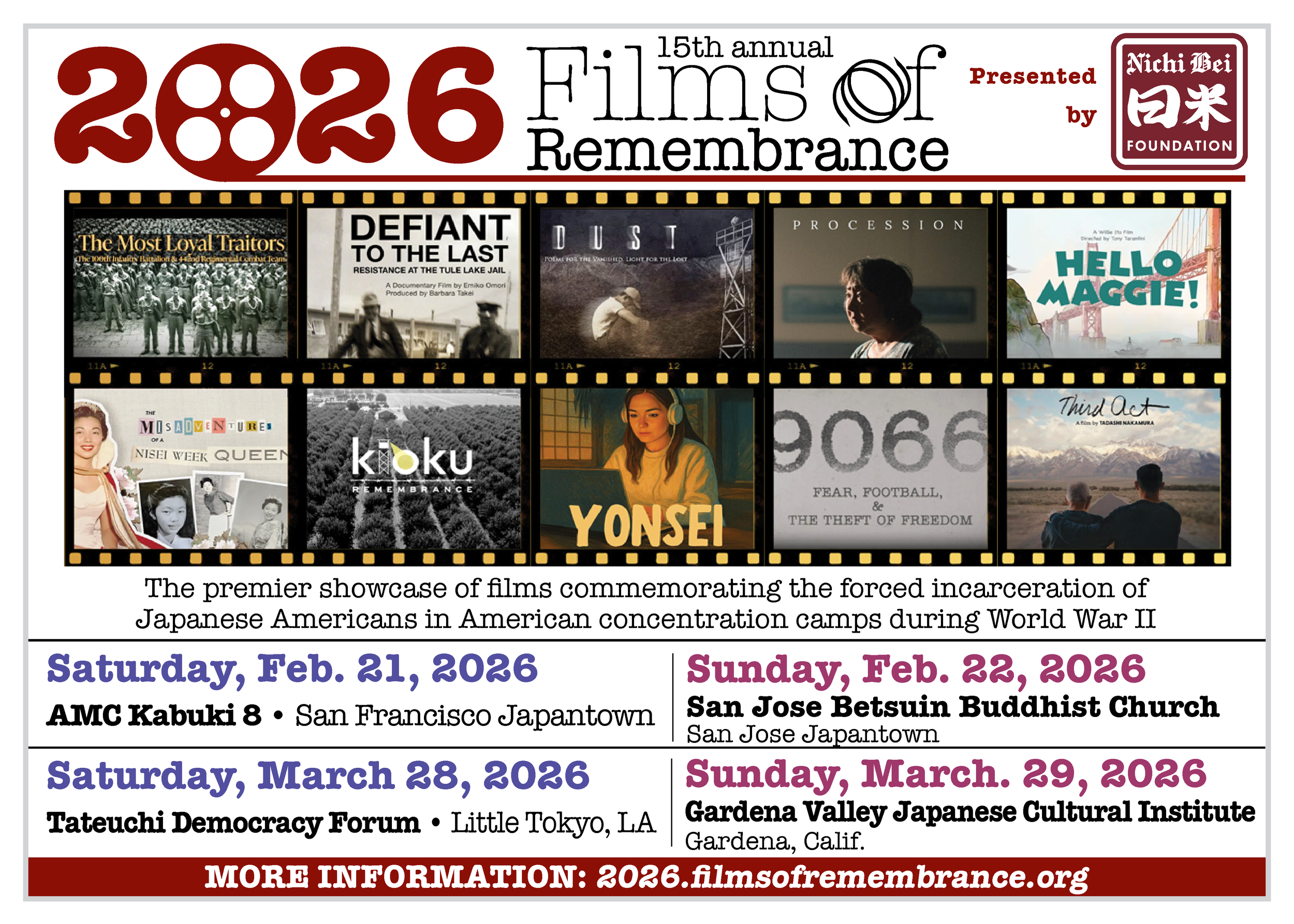 Nichi Bei Foundation's Films of Remembrance @ AMC Kabuki 8