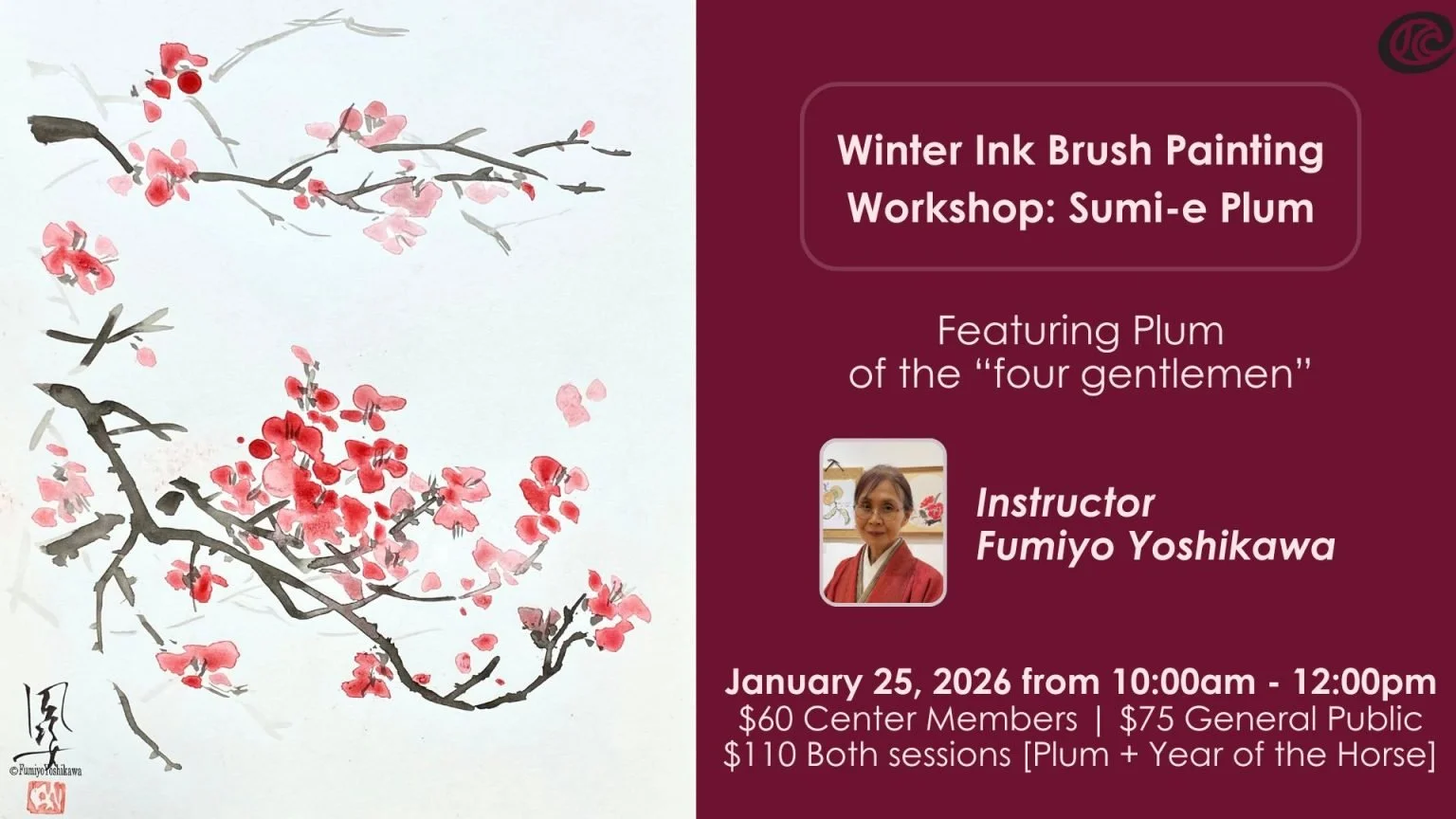 Winter Ink Brush Painting Workshop: Sumi-e Plum @ The Japanese Cultural and Community Center of Northern California