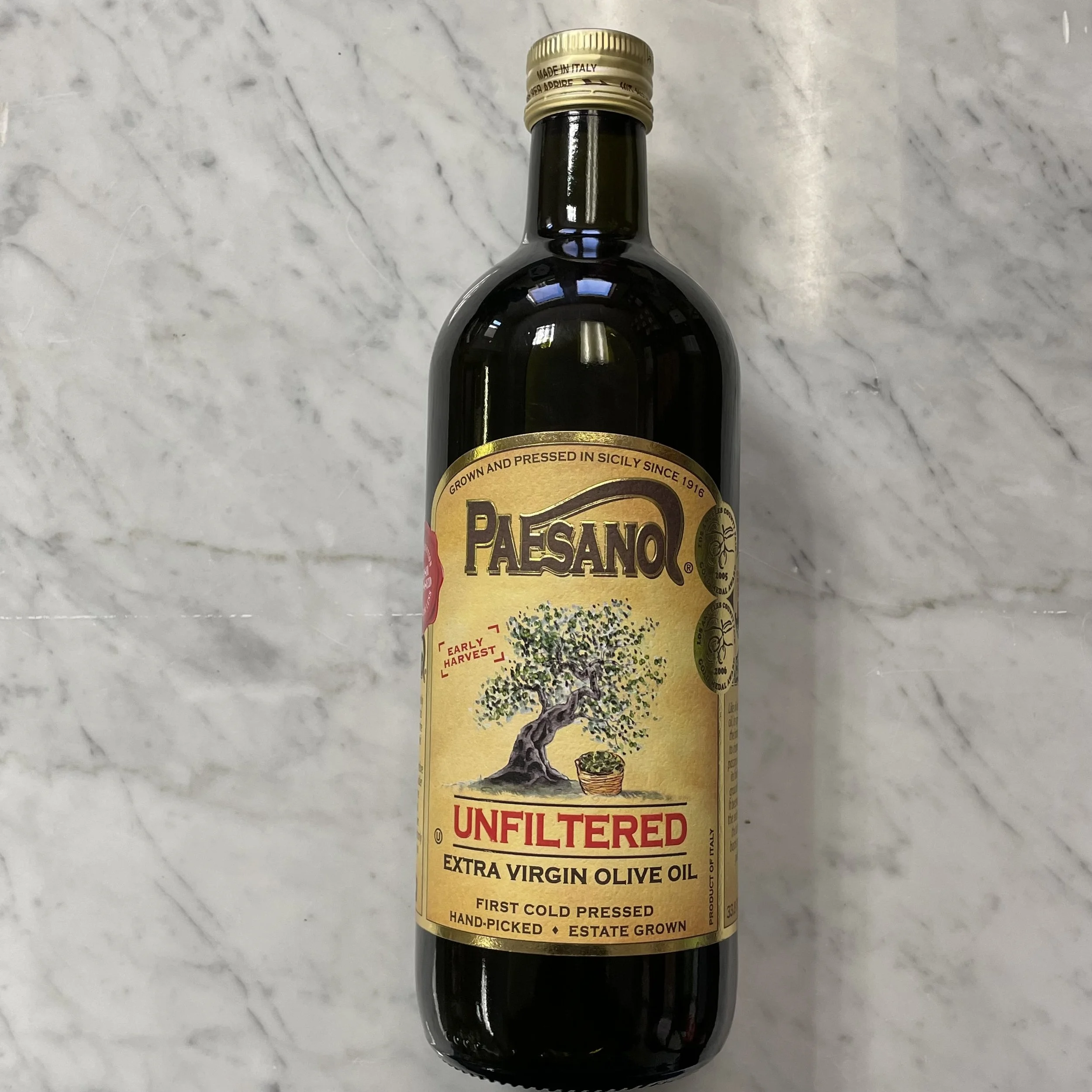 Capobianco Specialty Foods — Paesano Unflitered Extra Virgin Olive Oil, 1 Liter