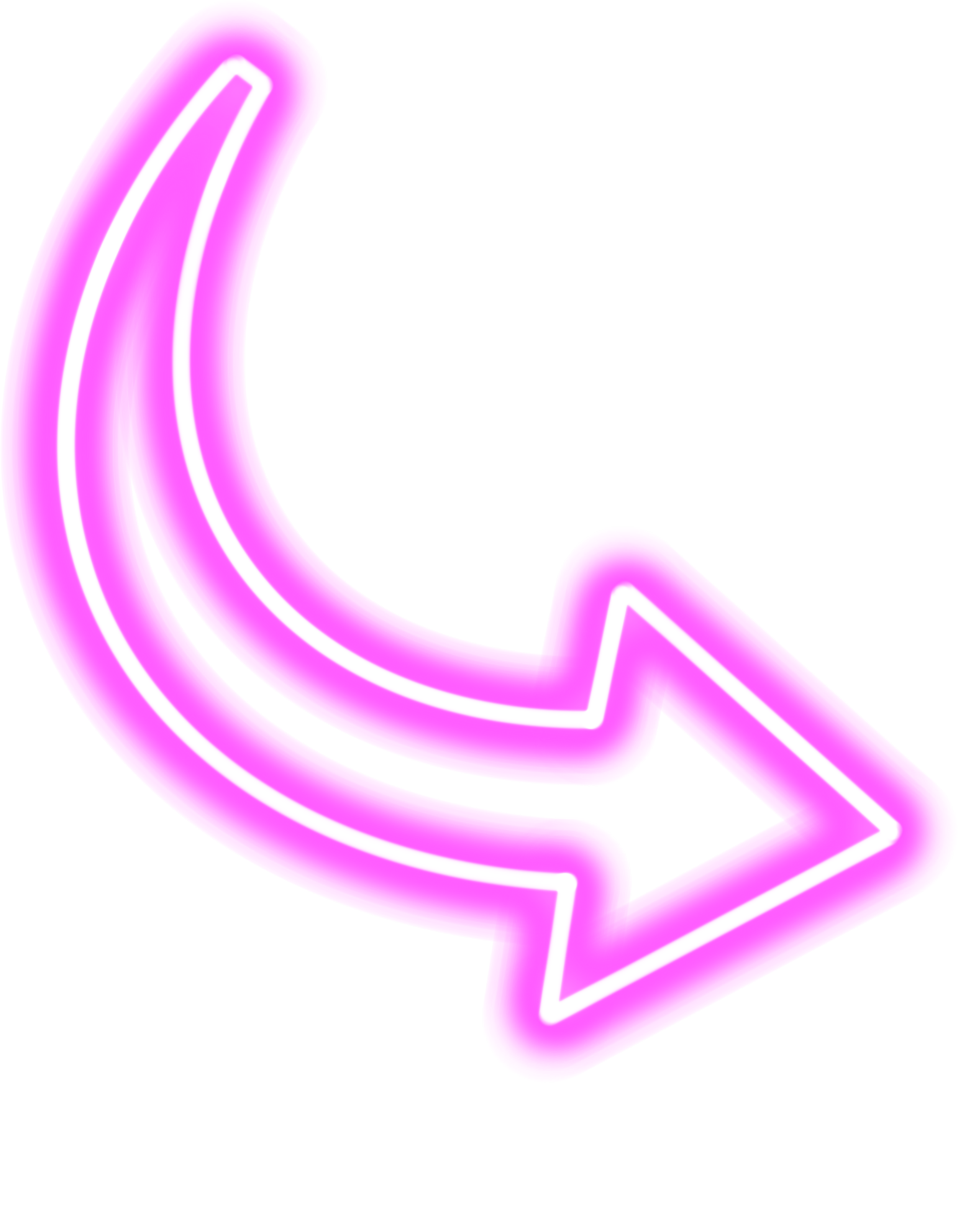 Neon pink arrow pointing to the right with a glow effect against a black background.