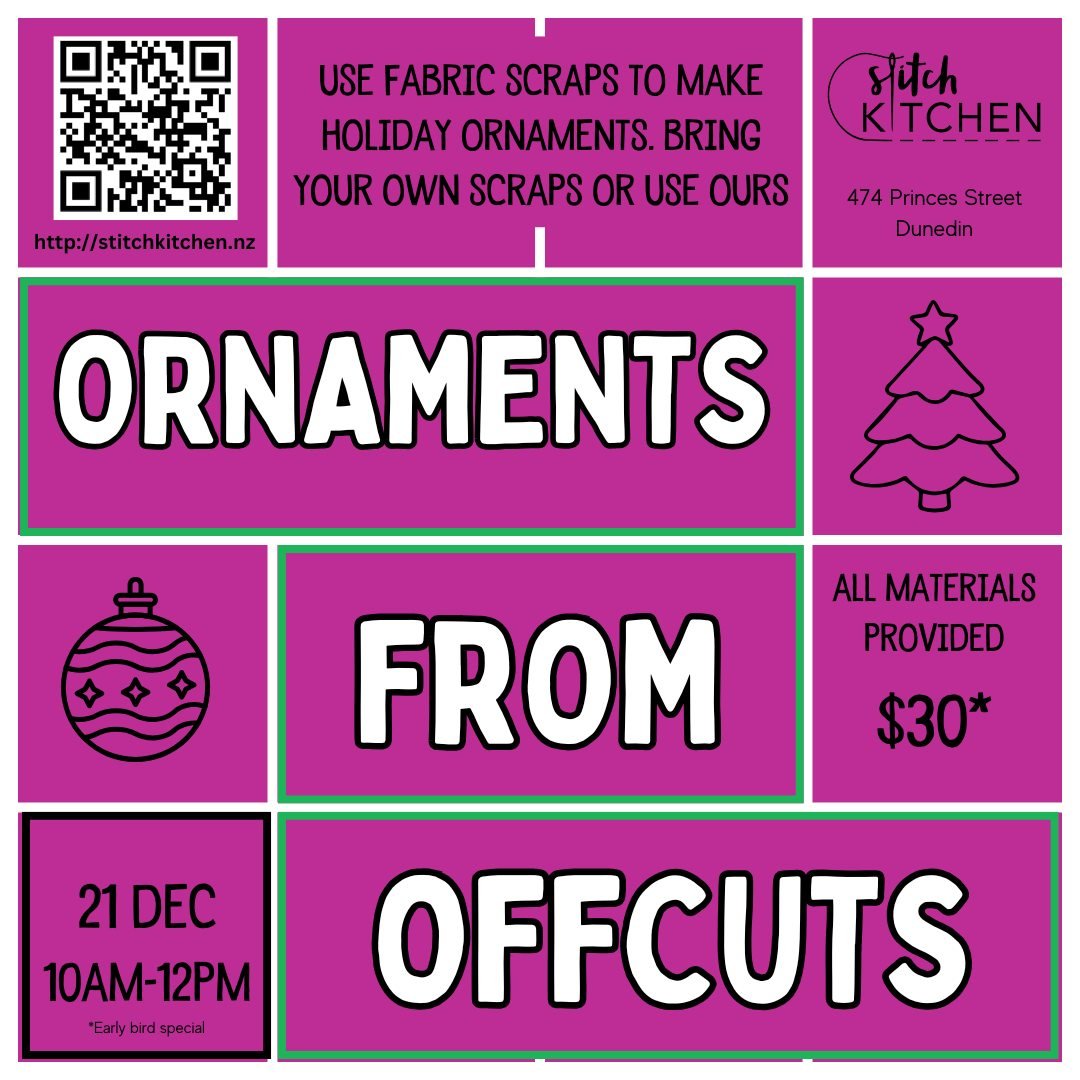 Deck the Halls: Zero-Waste Ornament Workshop!

Don't trash your scraps&mdash;turn them into holiday treasure! Join our super-easy class where we use material offcuts to craft charming, personalized Christmas ornaments. Zero-waste, maximum festive fun