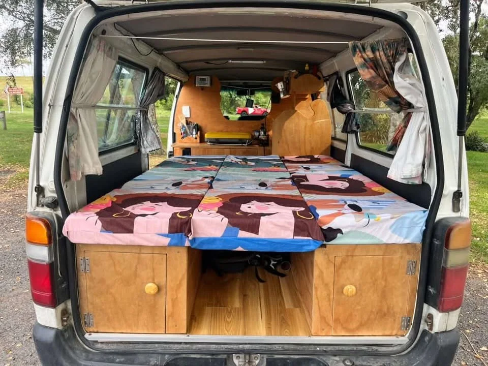 How wonderful is this? A great example of how to use our re-cycled Dunedin Street flags. Last month we had the pleasure of having some visitors to Aotearoa in our studio, sewing seat covers for their van. And they look amazing! 

Great work team

#Up