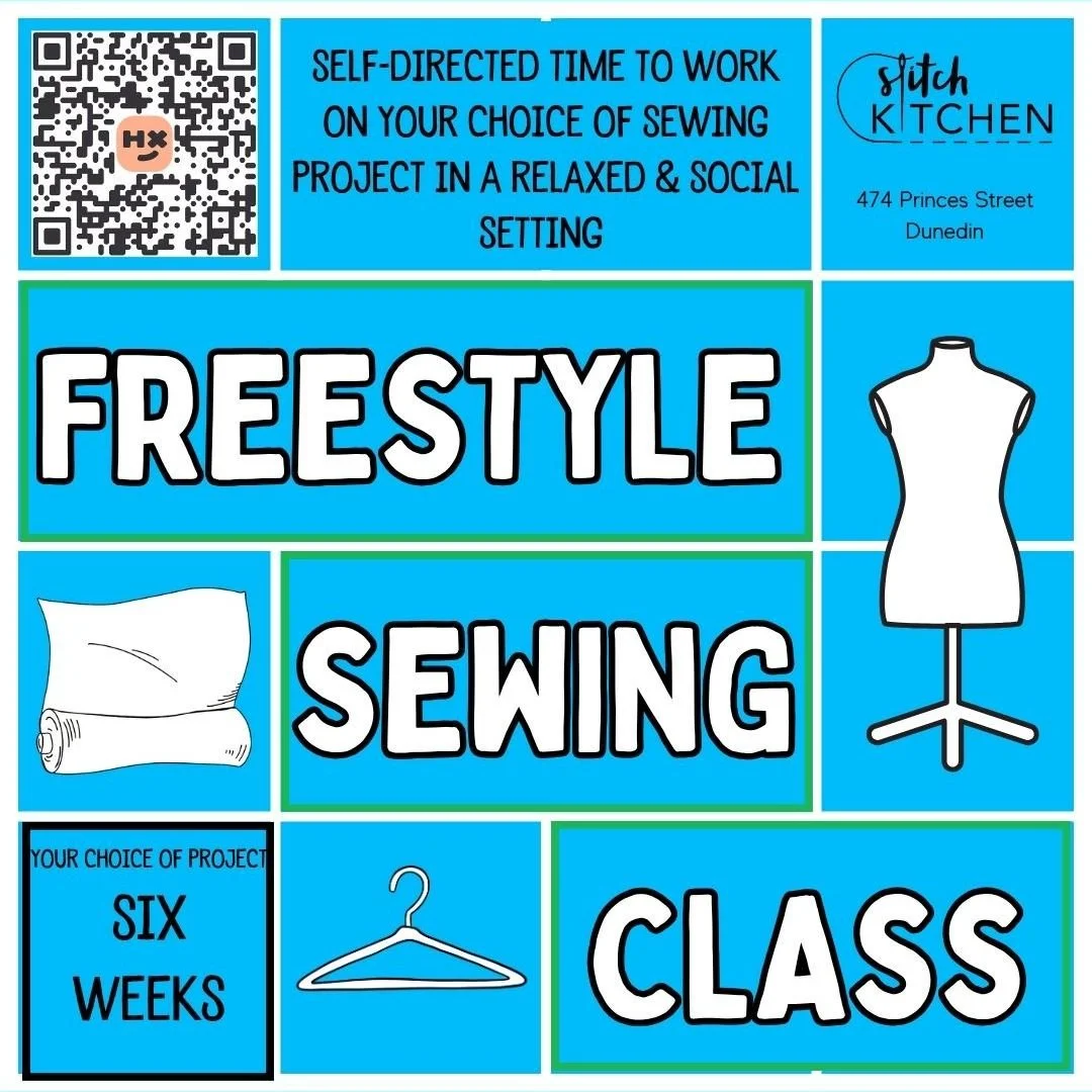 Ready to finally conquer your sewing pile or bring that dream project to life? Freestyle Sewing is just around the corner, and we still have a few spots left for you!

Join the extraordinary Fiona, our wonderful sewing tutor, for six weeks of fully s