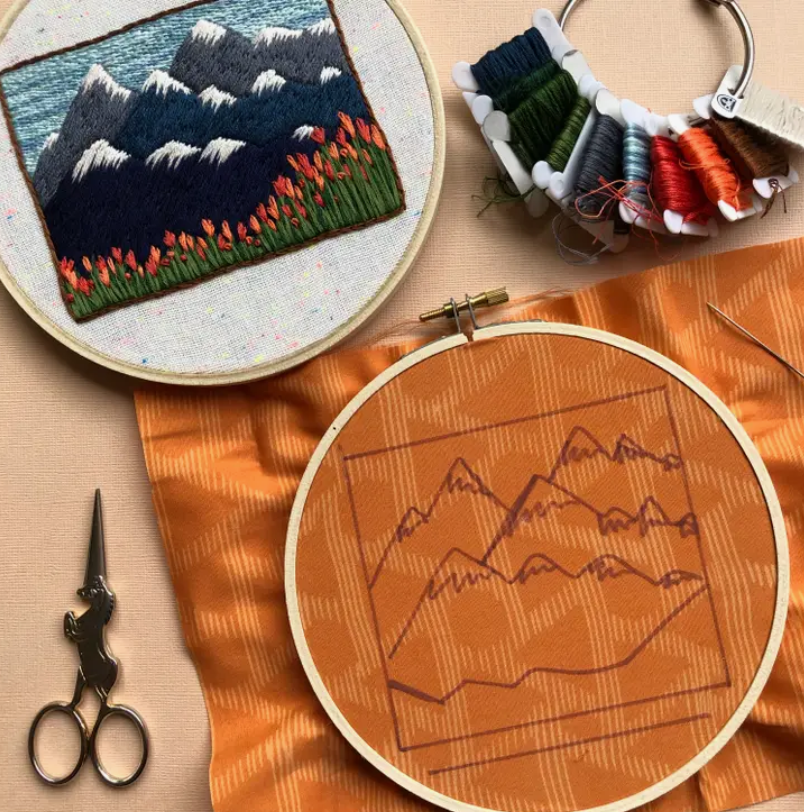 Mcreativej Desert Landscape Pin - Beginner DIY Embroidery Craft Kit