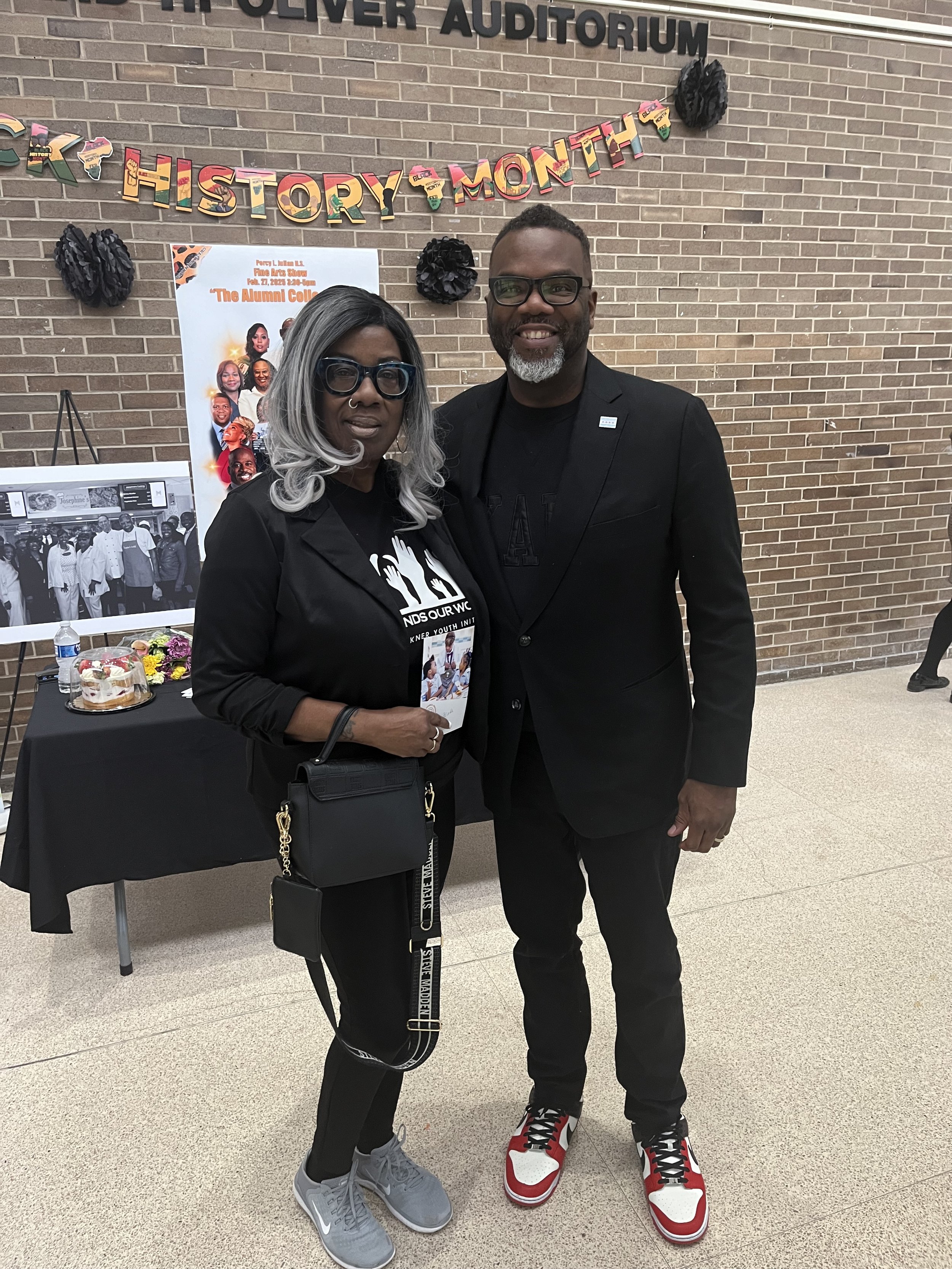 Founder and Board President, Louise Buckner, and Mayor Brandon Johnson at an event