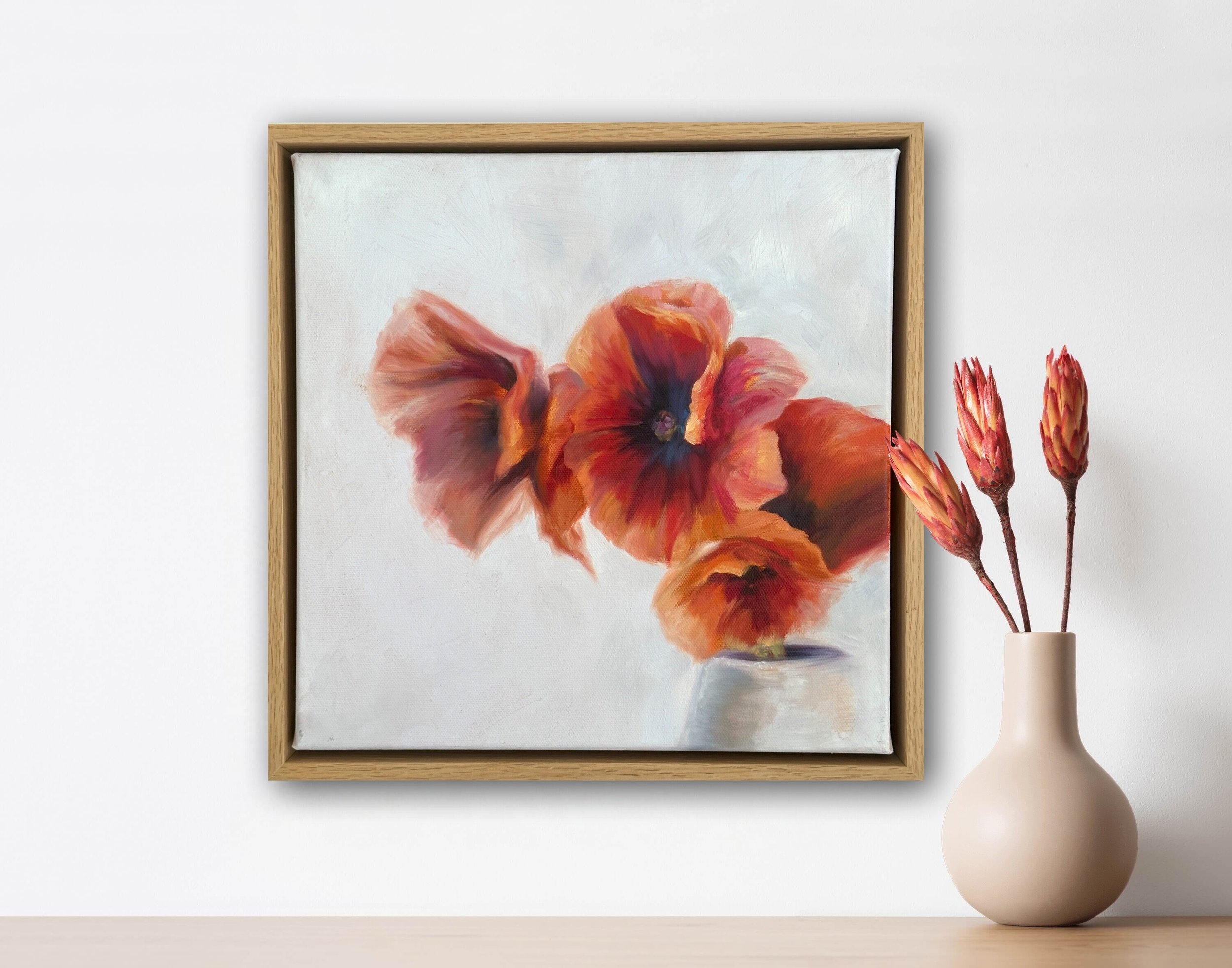 'In harmony' ' by Jasmine Veronique - one of three 30 x 30cm oil on canvas framed pieces in our current collection, priced at $400. #stevensstreetgallery #buyfromartists #sunshinecoastgallery #supportregional #supportlocal #supportlocalartists #flora