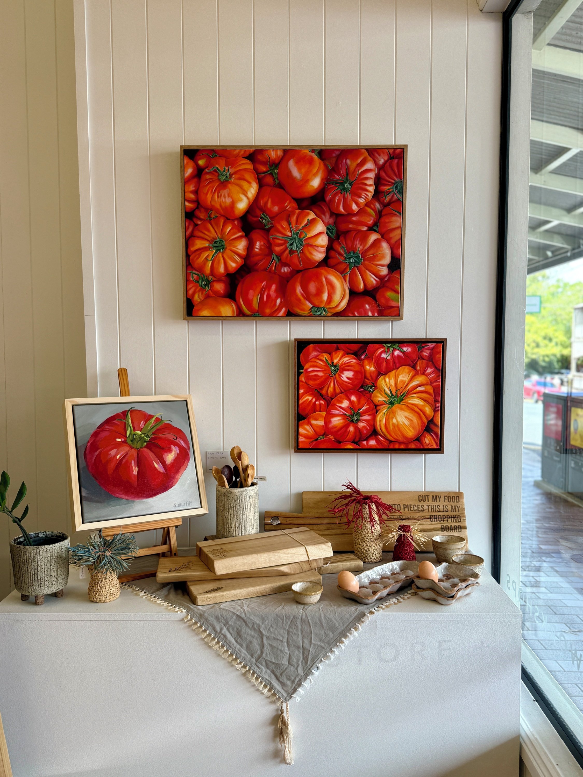 We can't stop thinking about these tomatoes!⁣
⁣
We have had multiple customers ask us if these paintings are photographs, so we wanted to make the announcement here as well. We promise you they are paintings (but don't take our word for it) come in t