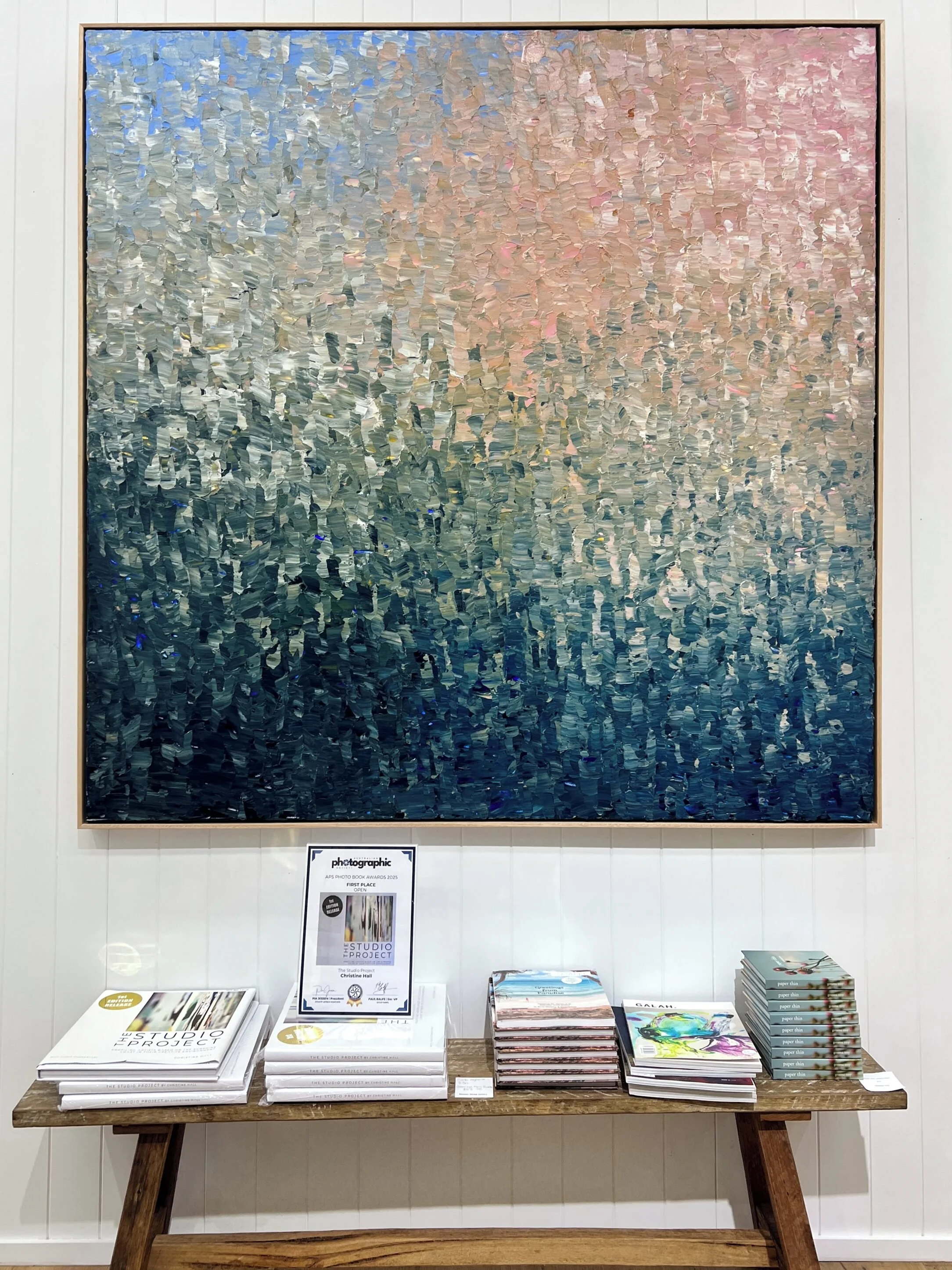 Layered, textured, and quietly powerful. Andrew Hillhouse&rsquo;s latest large-scale paintings explore graduated colour and surface with subtle shifts that reveal themselves slowly over time.⁣
⁣
These works hold space beautifully, offering depth with