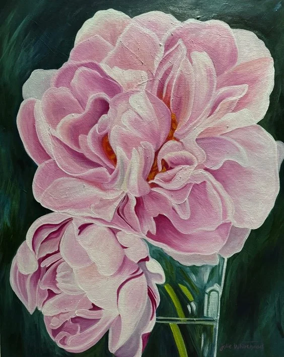 Pink Peony in a Vase - Julie Whitehead