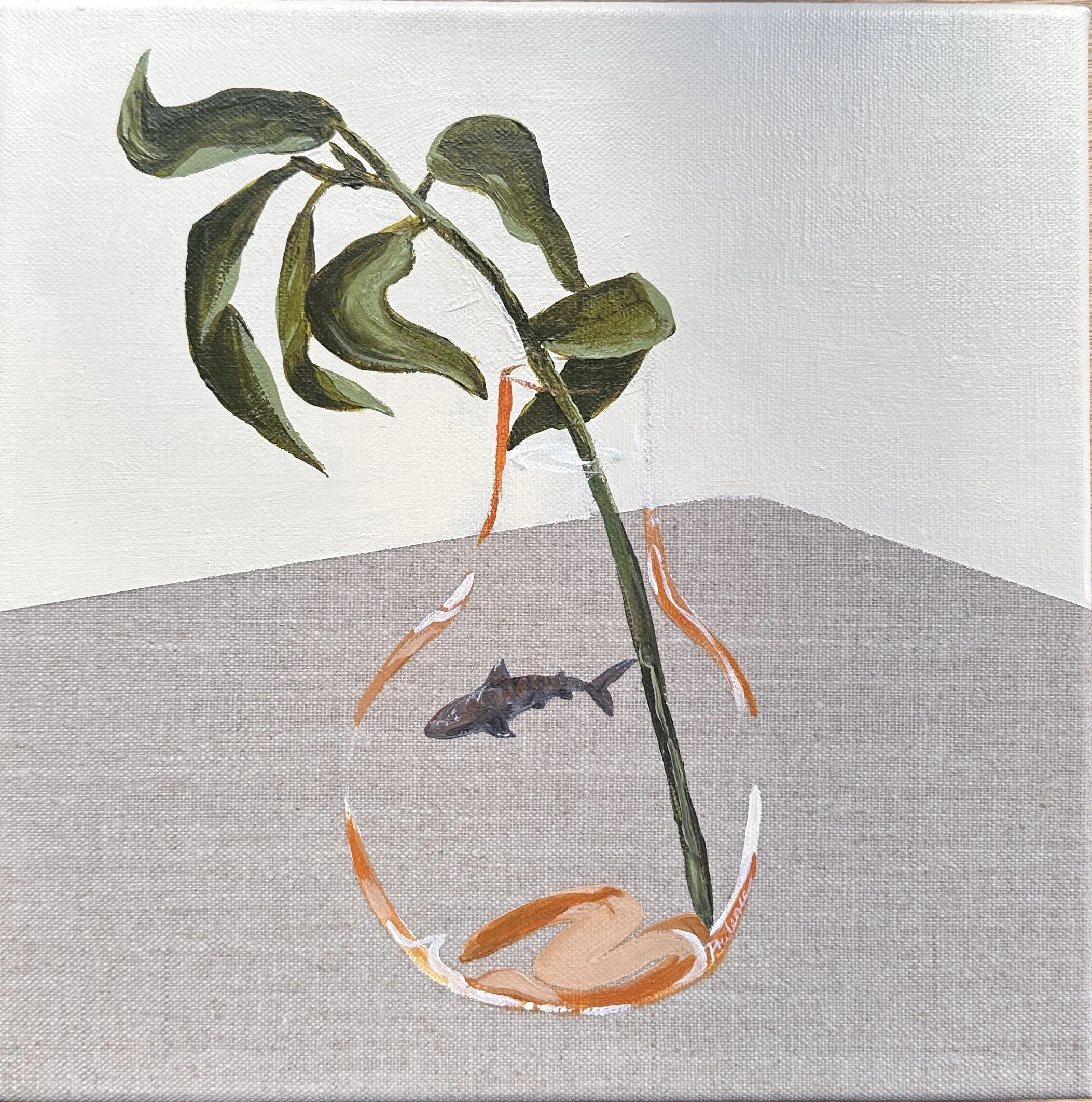PrudenceCoburn_Raw Eucalyptus and Tiger Shark_23x23_$230.JPG