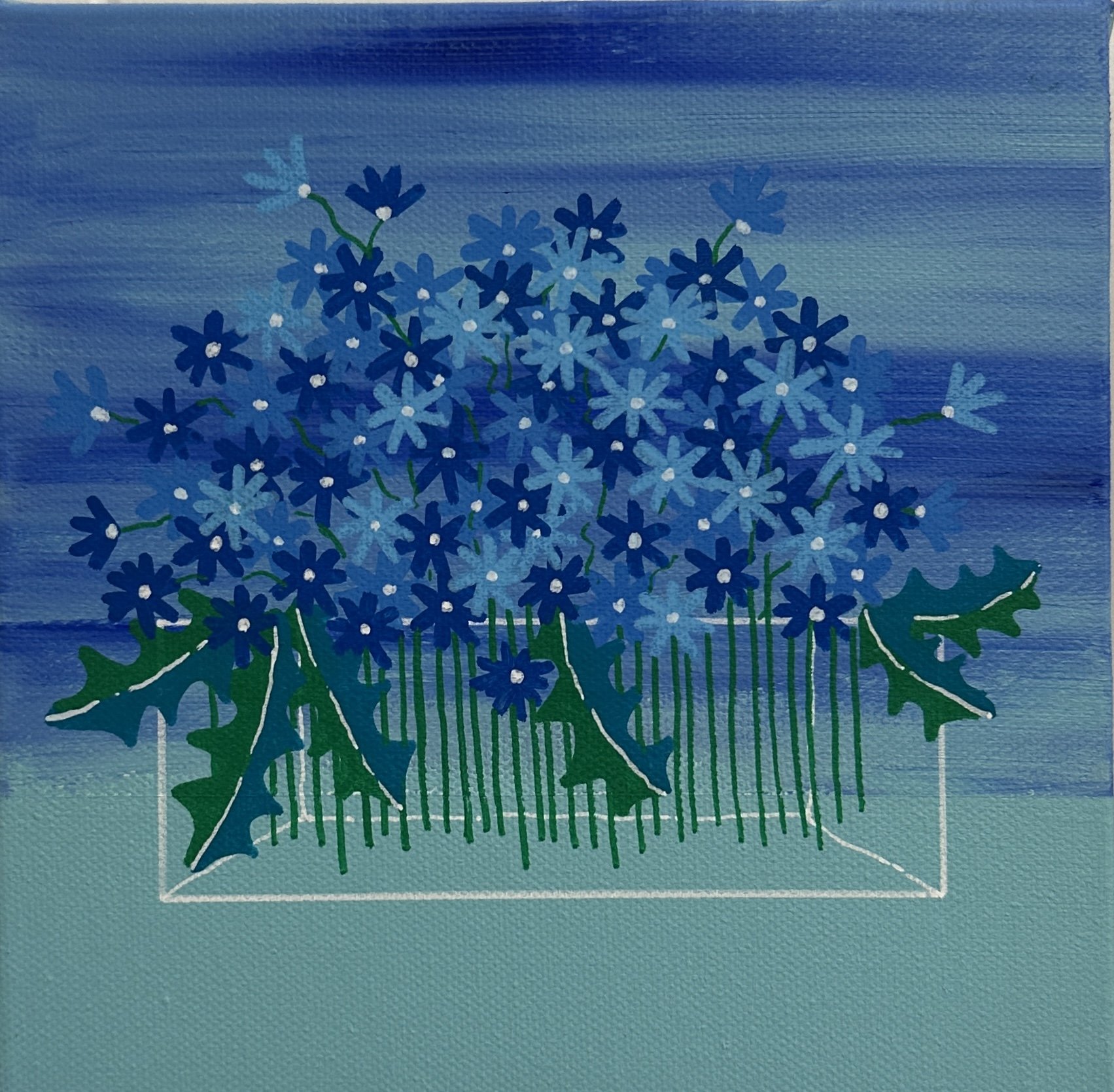 Vase of Little Blue- Amy Grey