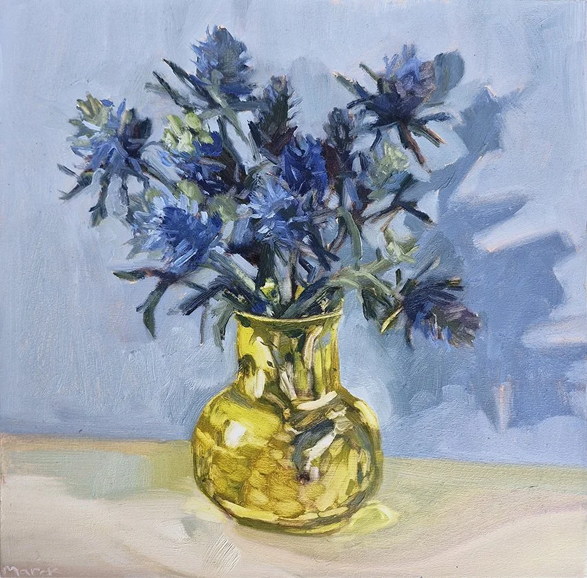 Seaholly in Yellow Vase - Kate Marek