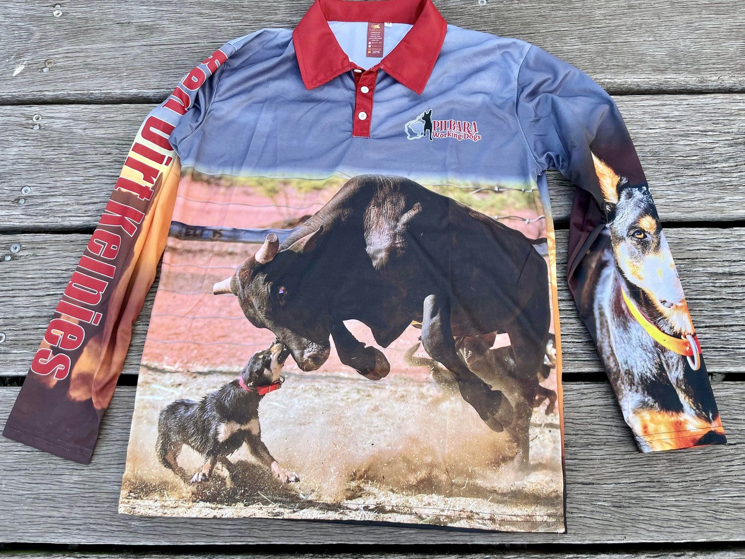 Red Dirt Kelpie Fishing Shirt UPF50 — Pilbara Working Dogs