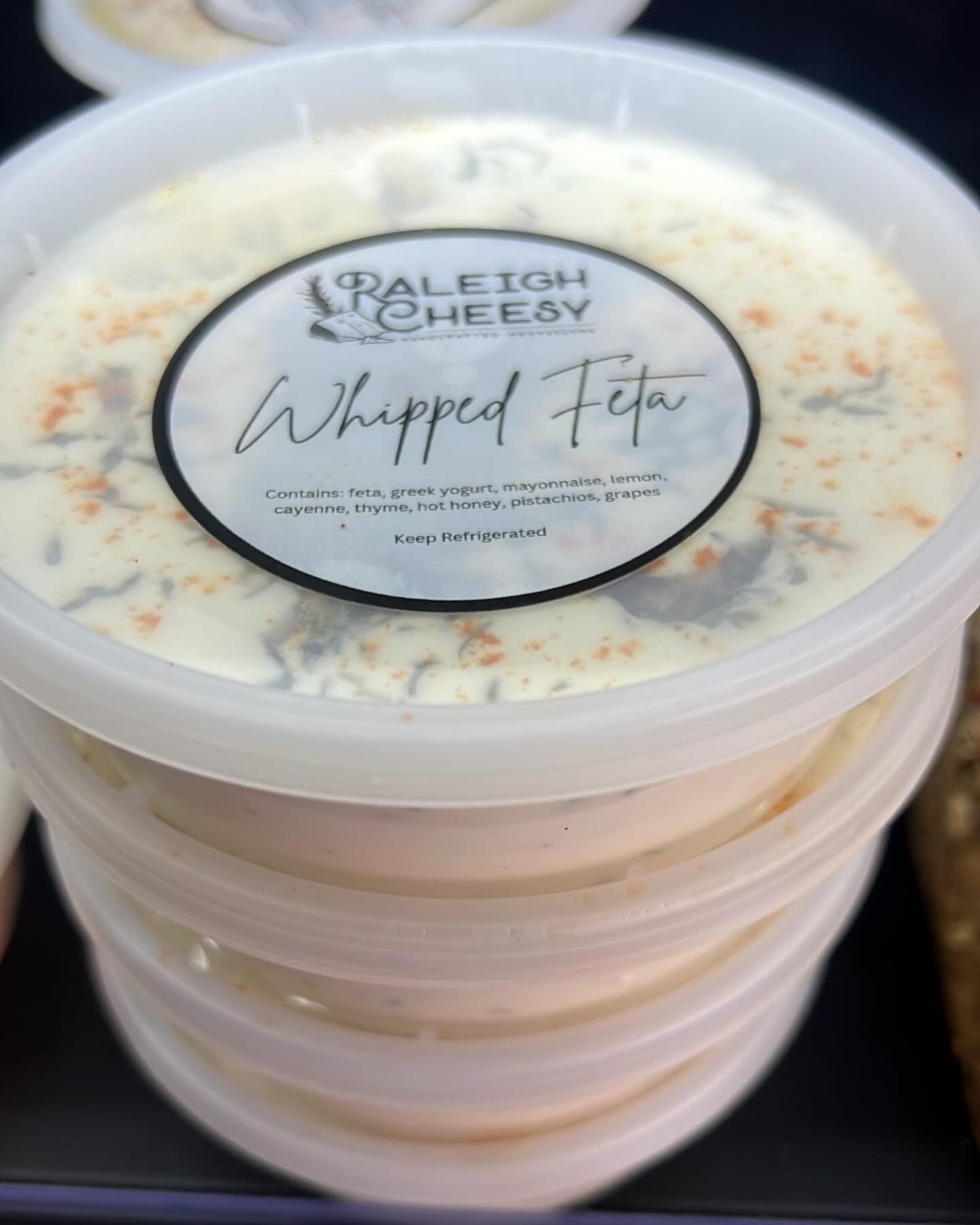 Our top 4 favorite dips right now in the front fridge!
.
1) Whipped Feta - filled with lemon, thyme, hot honey and a touch of heat. Enjoy it on a sandwich or a crostini!
.
2) Pimento Cheese - packed with 3 cheeses and a variety of secret spices, our 