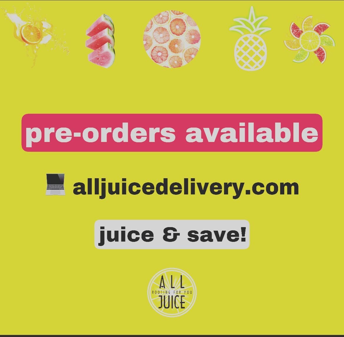 #preorder for ALL your juicing needs! 🥒🍎 need a dose of energy? Our juices are packed with 3lbs of #raw #fresh fruits &amp; veggies 🥕 Pre-order at alljuicedelivery.com or 📲 text (419)705-9619 to order! We&rsquo;re #RootingForYou! 🤍