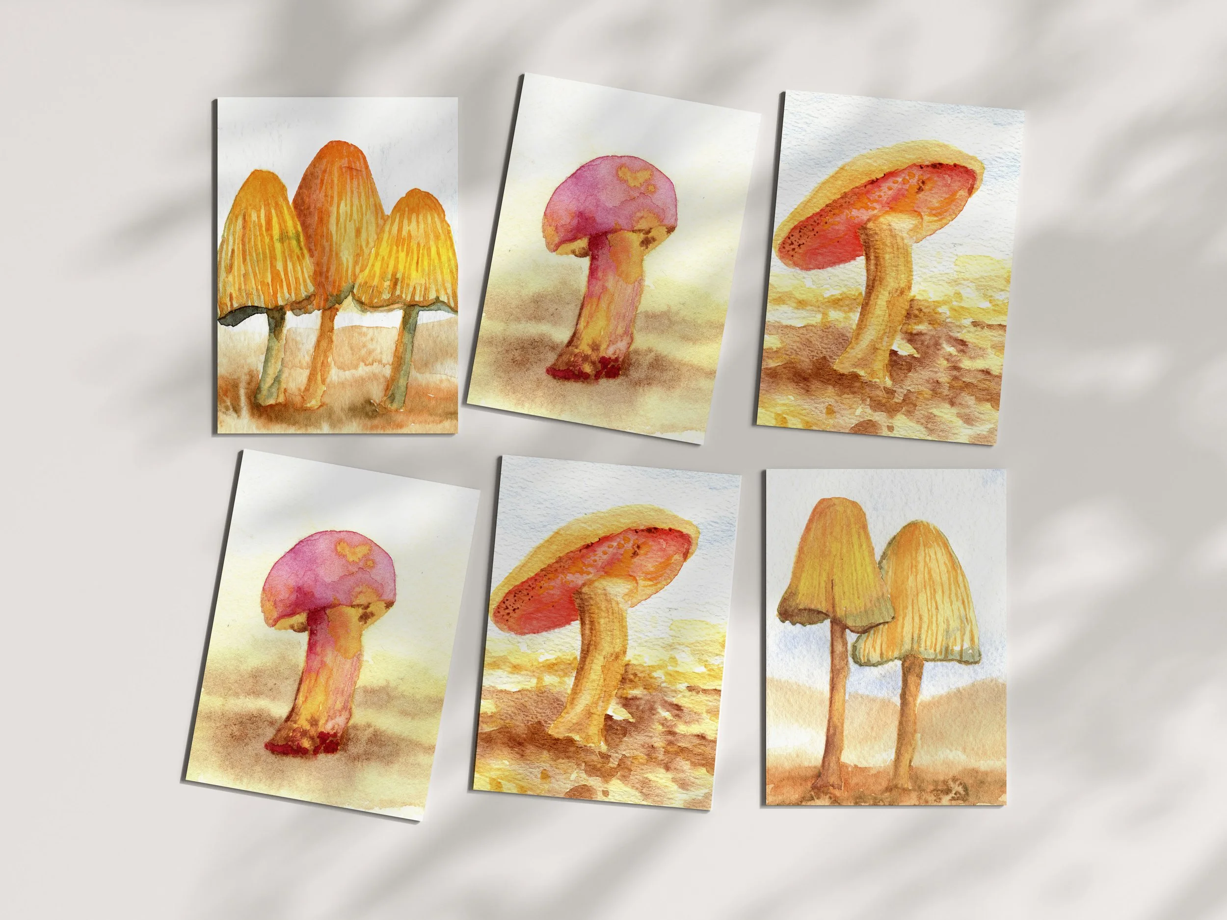 Mushroom Watercolor Set of Six.jpg