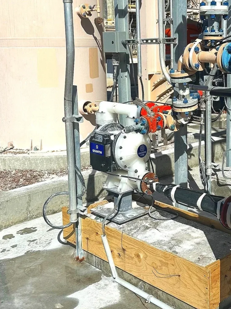 Industrial chemical transfer pump skid designed for mining slurry transport