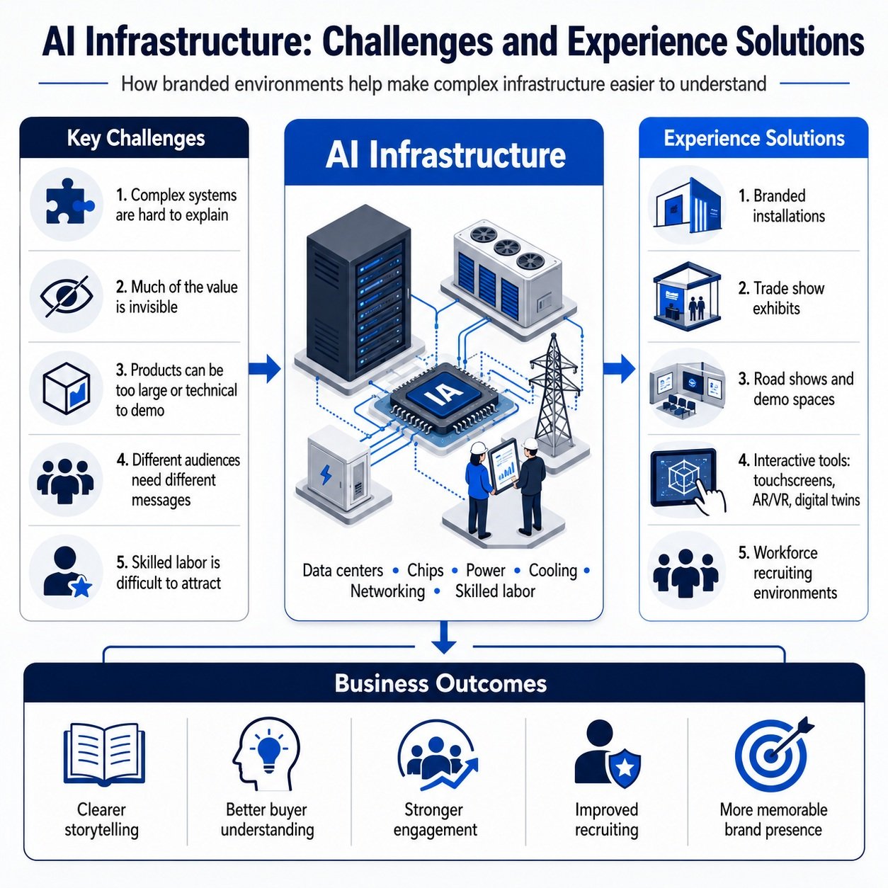 AI Infrastructure marketing challenges and branded environment solutions chart