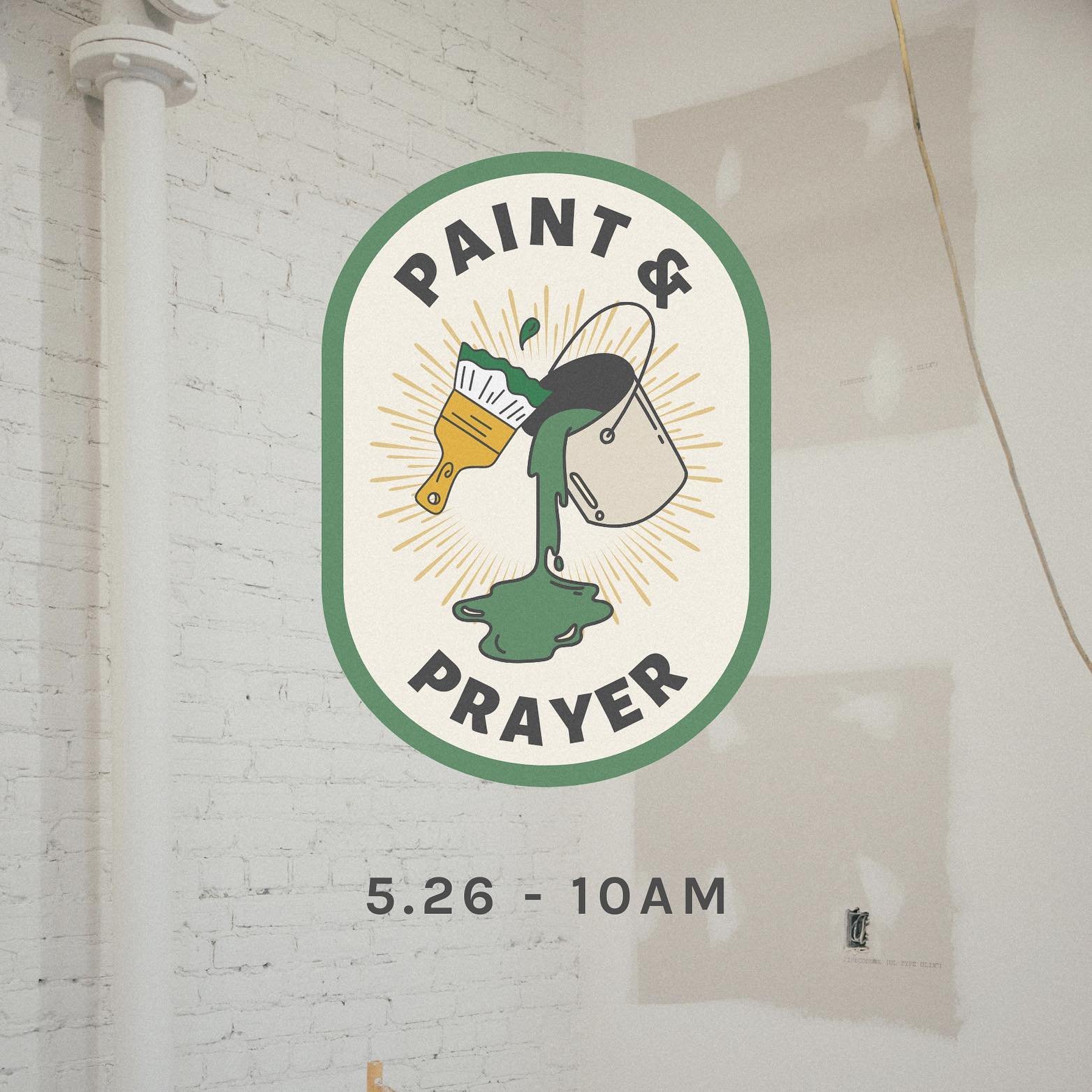 Sunday, May 26th, we&rsquo;re switching things up! Instead of our usual gathering, we&rsquo;ll meet at our new building for a day of prayer, worship, and painting the downstairs. It&rsquo;s a great chance to see the amazing new space and get creative