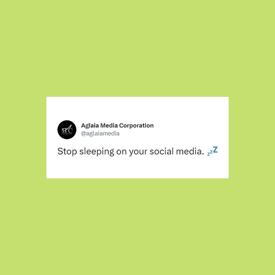Stop sleeping on your brand or business&rsquo; social media accounts. 😴

In today&rsquo;s world where social media is our main source of communication, consumers are more likely to come across your social media content before they check out your web
