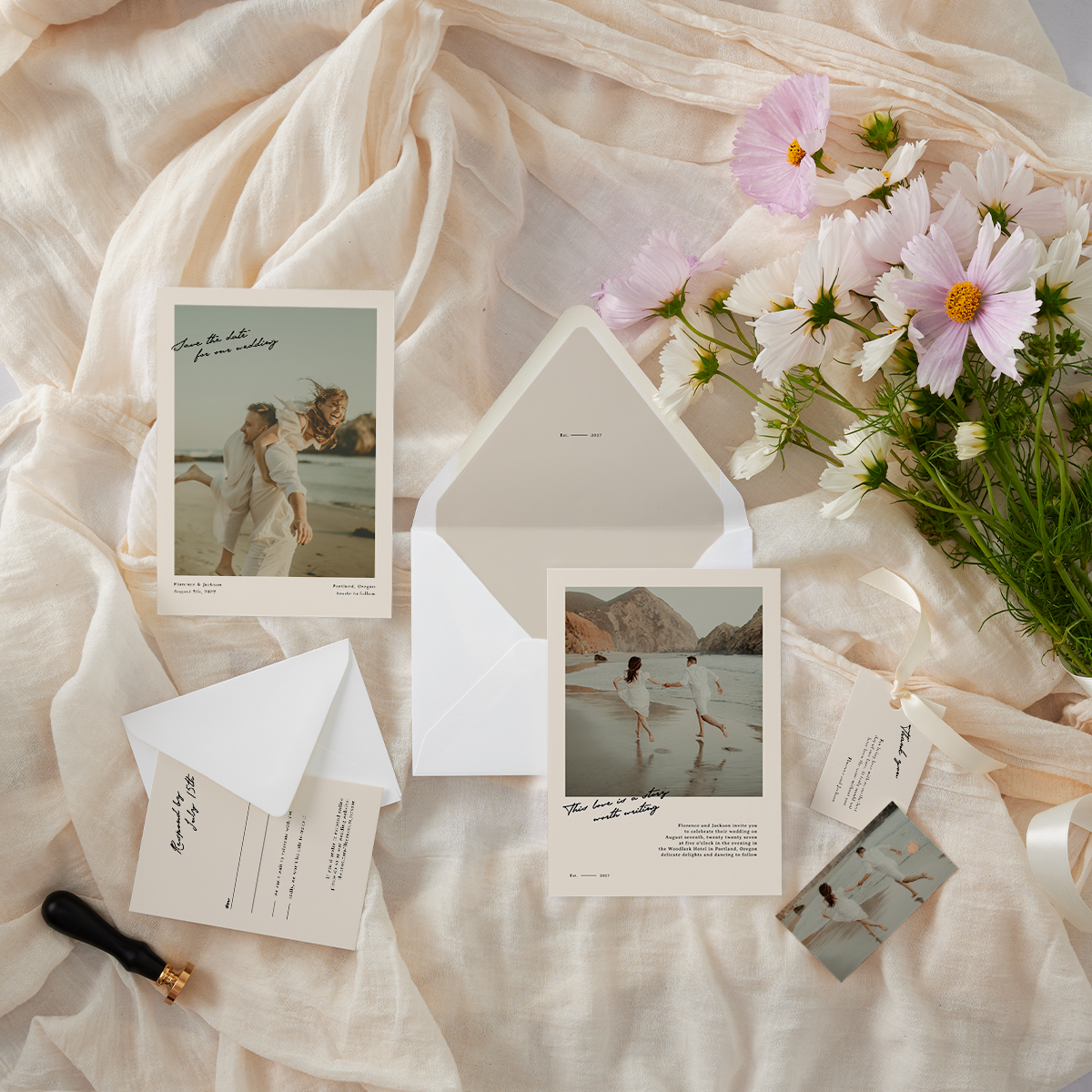 Vintage Film Photo Invitation and Save the Date