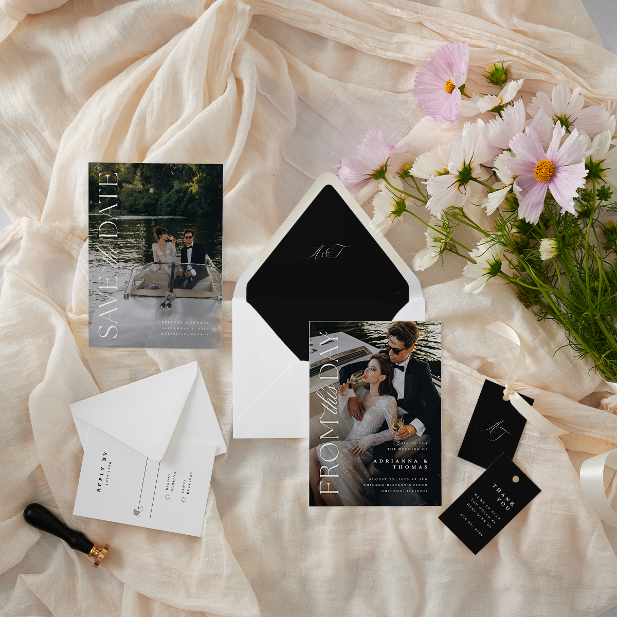 Classic Capture Wedding Invitation and Save the Date