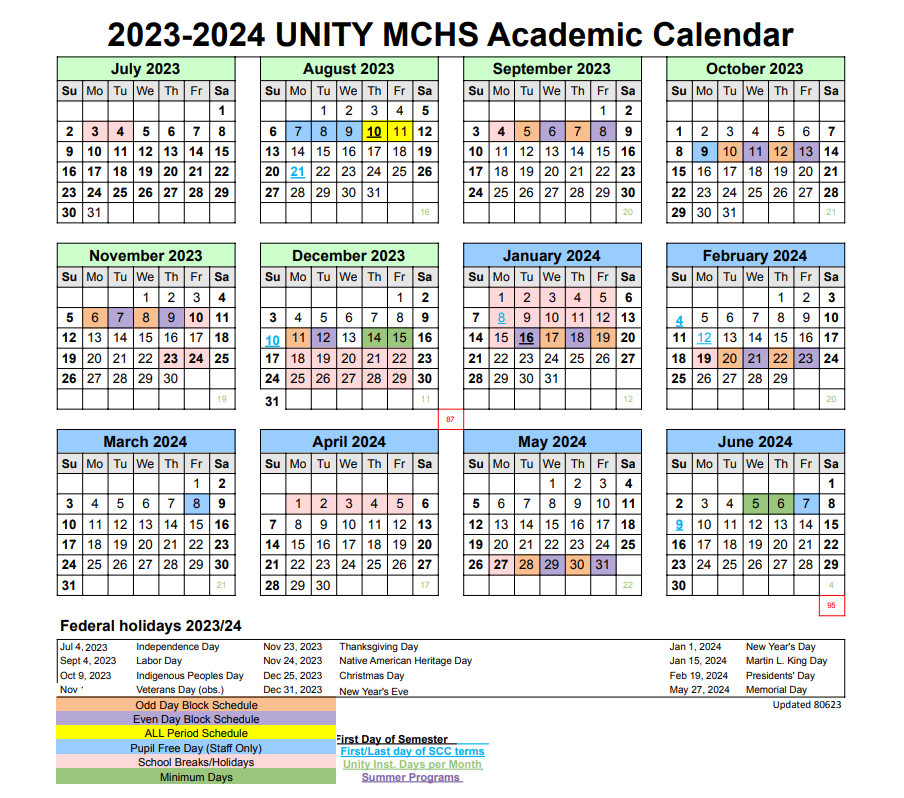 2023 2 24 Academic Calendar Unity Middle College High School 2023 2 24 Academic Calendar Unity Middle College High School
