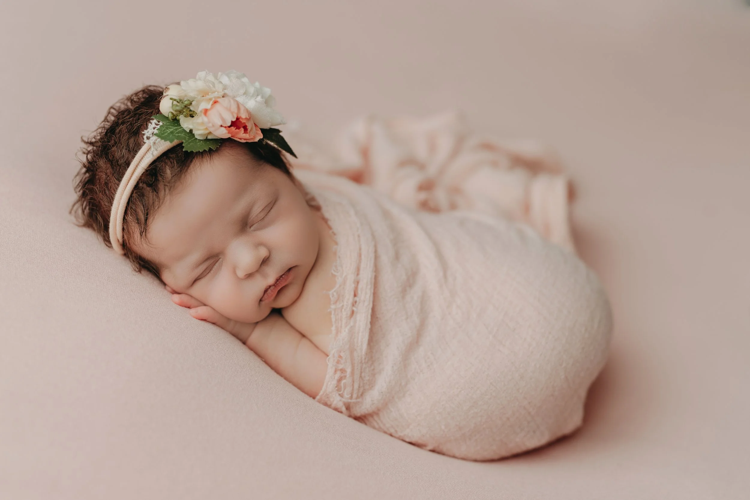 Peach newborn session 
