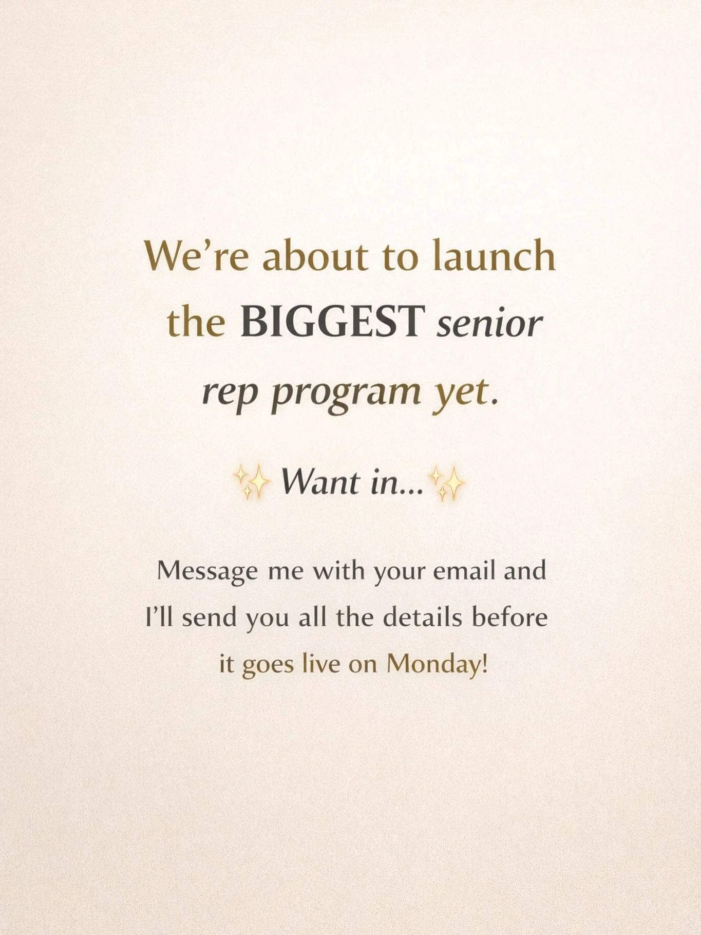 The Class of 2027 Signature Rep Team&hellip;&hellip; applications launching tomorrow!! 

We are selecting 8 amazing girls to represent our
Senior Model Rep Team &ndash; Class of 2027

This is more than a photoshoot &mdash; it&rsquo;s an experience.

