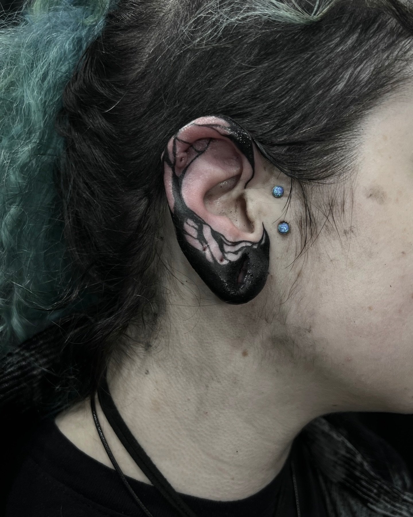 got a few ear designs coming soon 👀 who wants to get their ear blasted?

____

#blxink #blackwork #darkartists #blackworktattoo #blackout #allblack