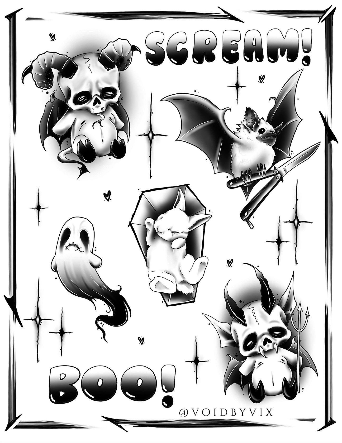 for the creepy cuties 💀💅🏻 DM to book