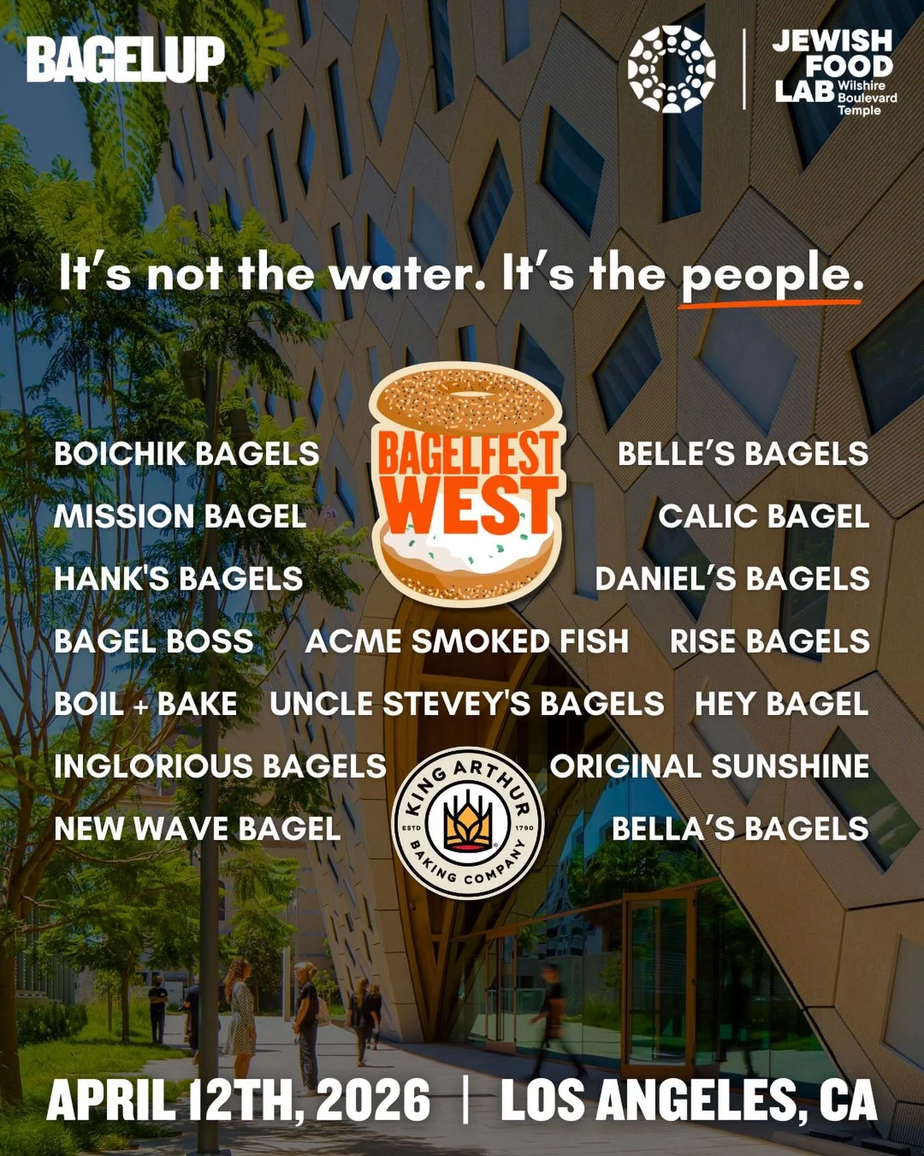 We are heading out west!!! 🌴☀️🏄&zwj;♀️

Catch us at the first ever @bagelfest west, presented by @bagelup, @kingarthurbaking, and hosted by @jewishfoodlab_wilshire 🥯🤝🐟

📆: April 12th
📍: @wilshireboulevardtemple
🎟️: BagelFest.com

See you soon