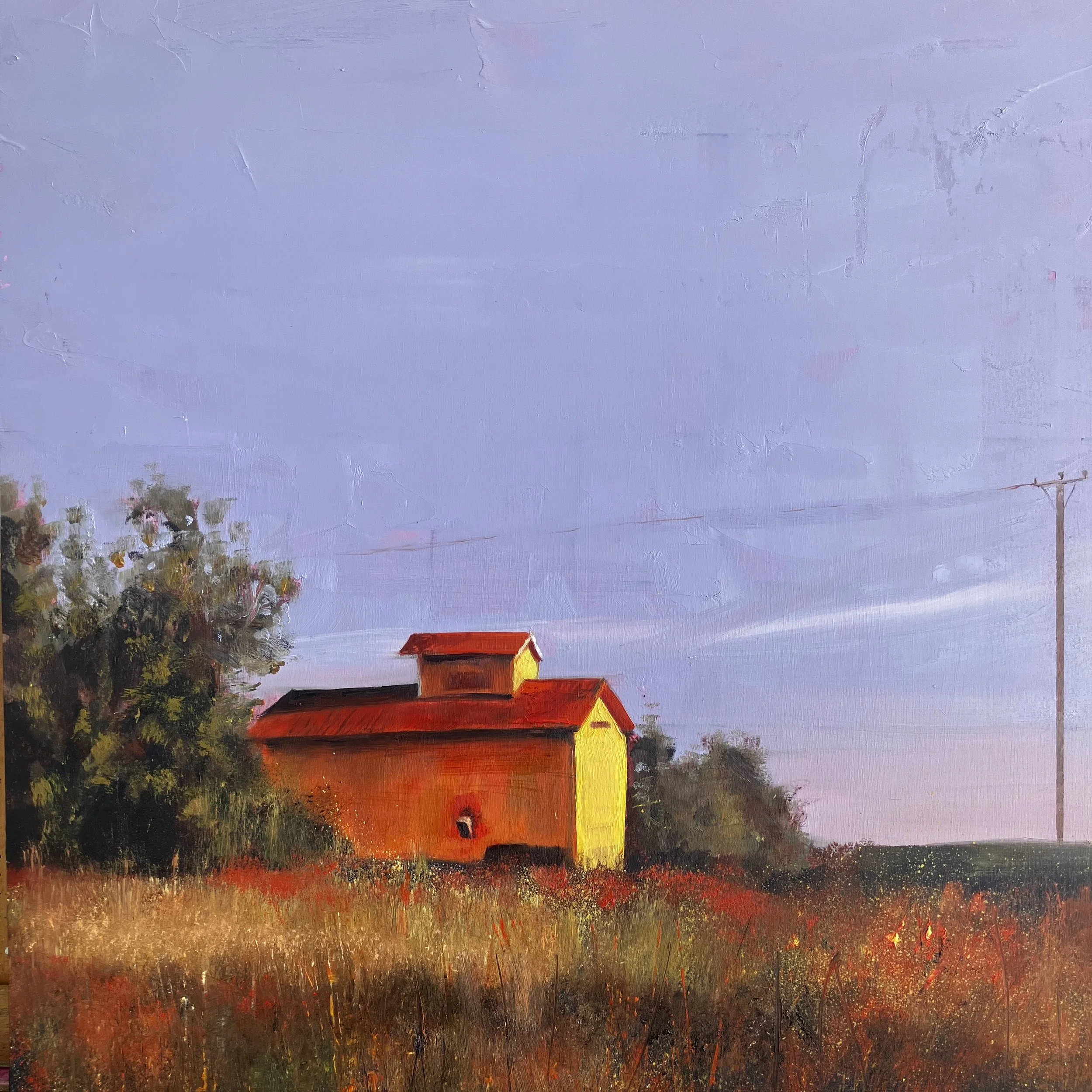 Summer Evening Cabin. Oil on cradled panel. 40x40 cm. SOLD