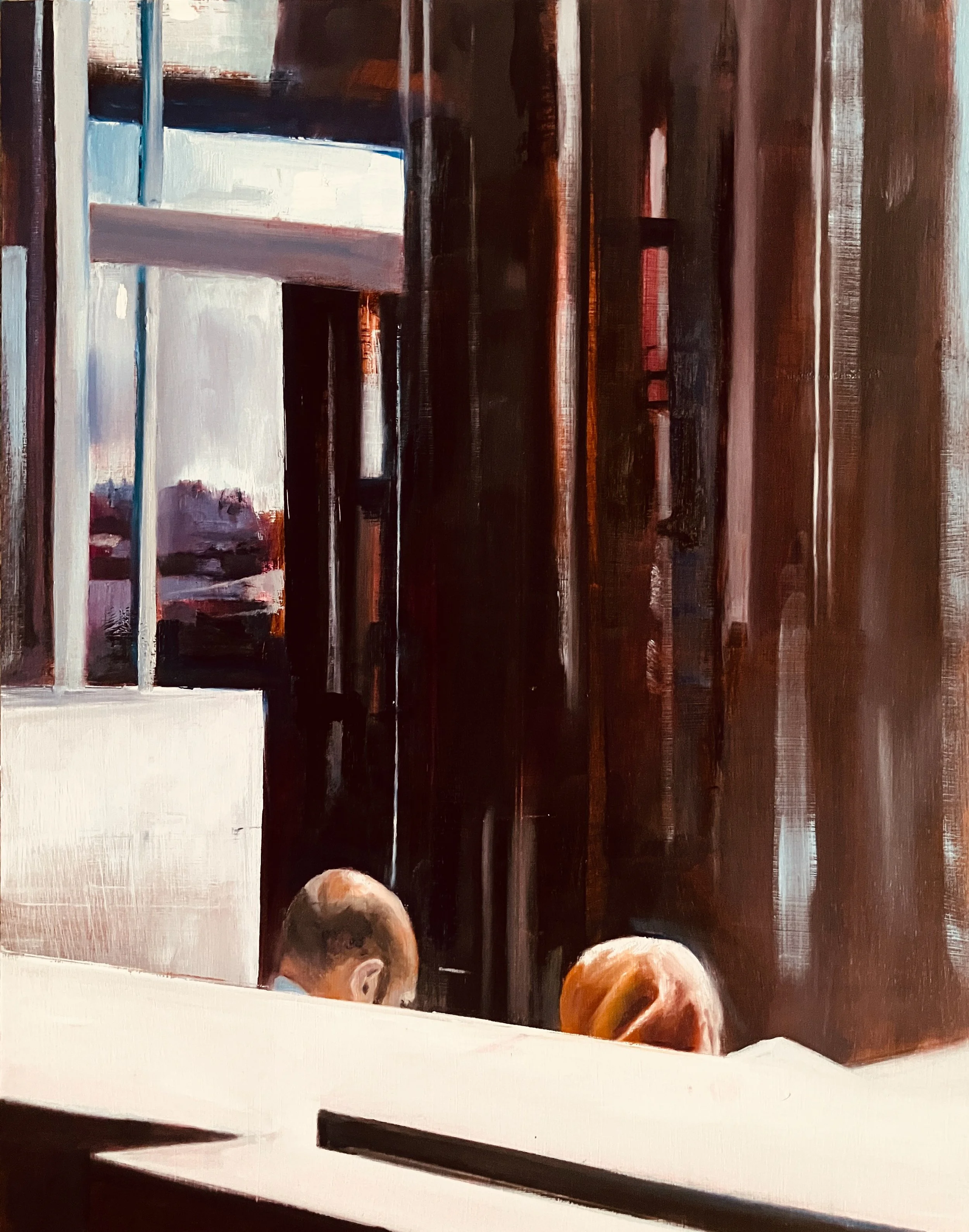 The Conversation. Oil on board. 14x18 inches. £300