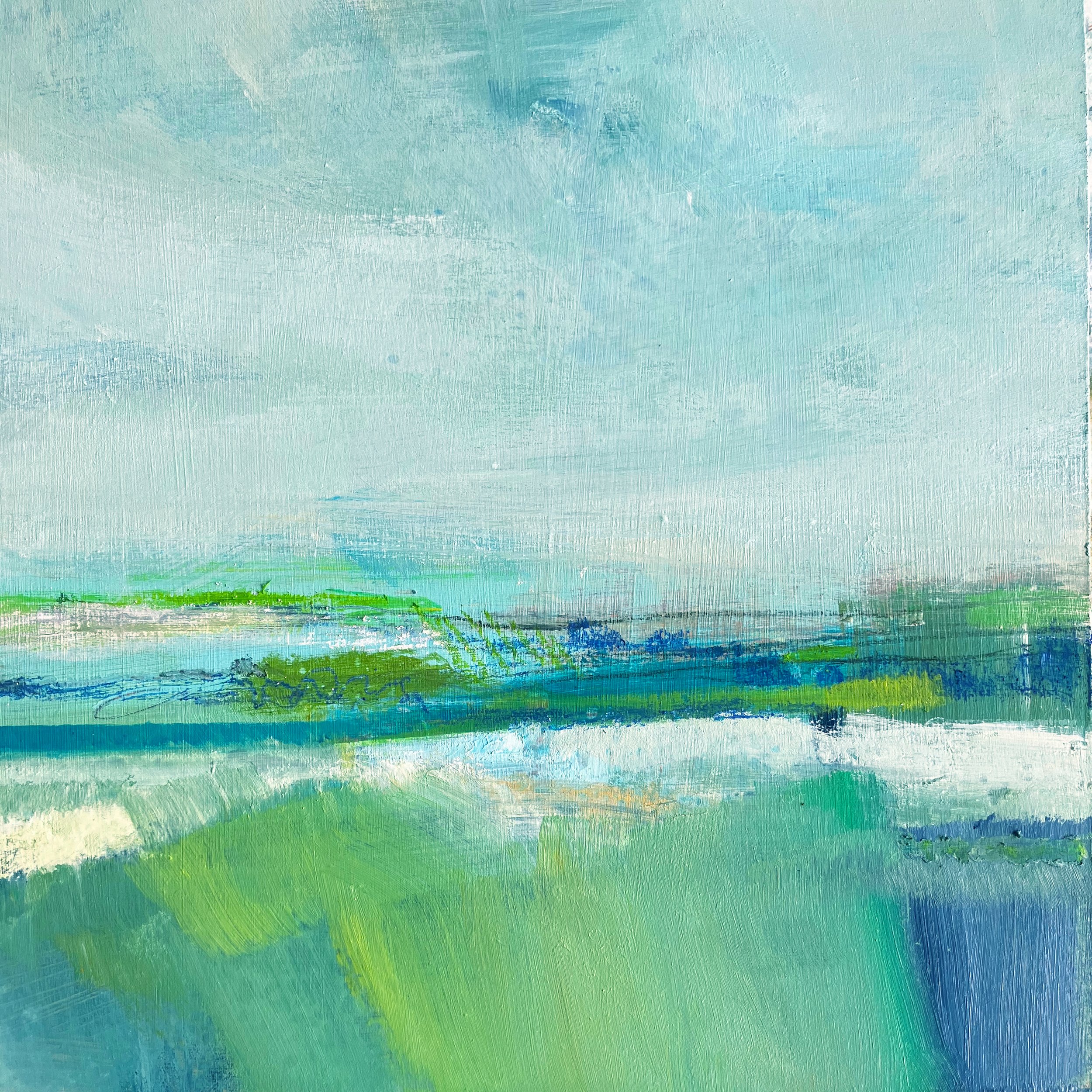 Downs Spring. Acrylic on board. 25 x 25cm. £500
