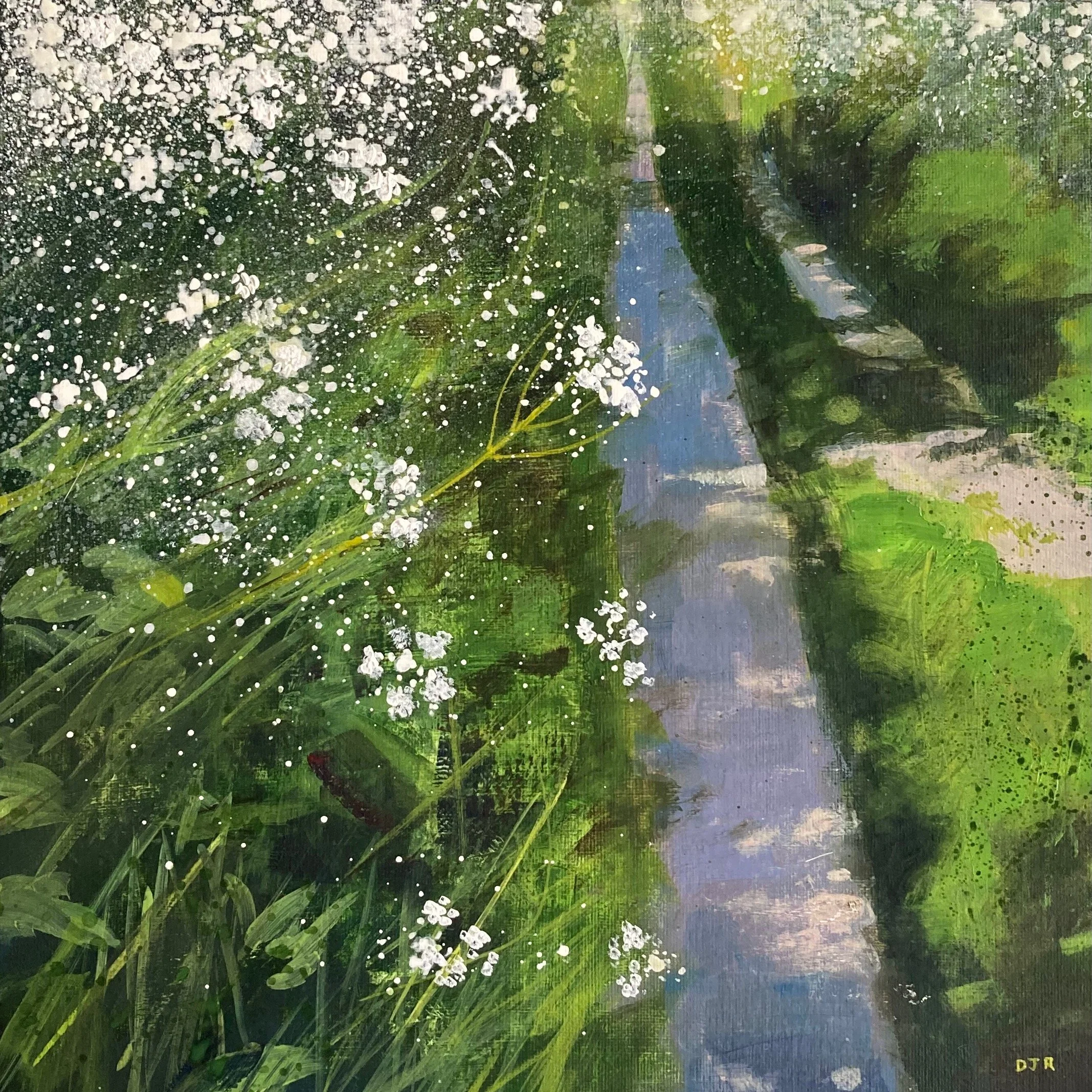 Downs View Lane. Acrylic on board. 12x12 inches. SOLD