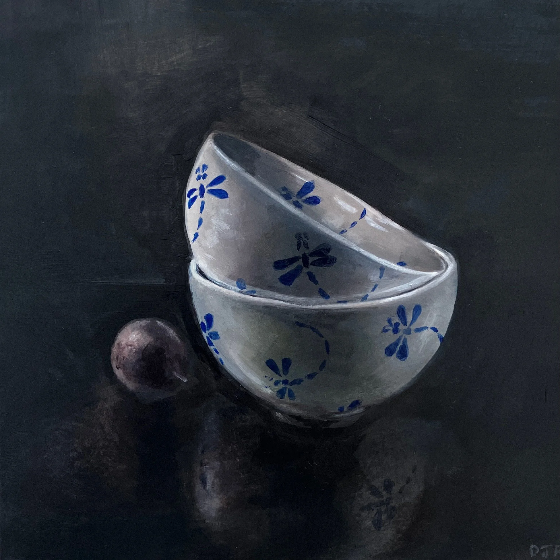 Rice Bowls. Oil on cradled panel. 8x8 inches. £275